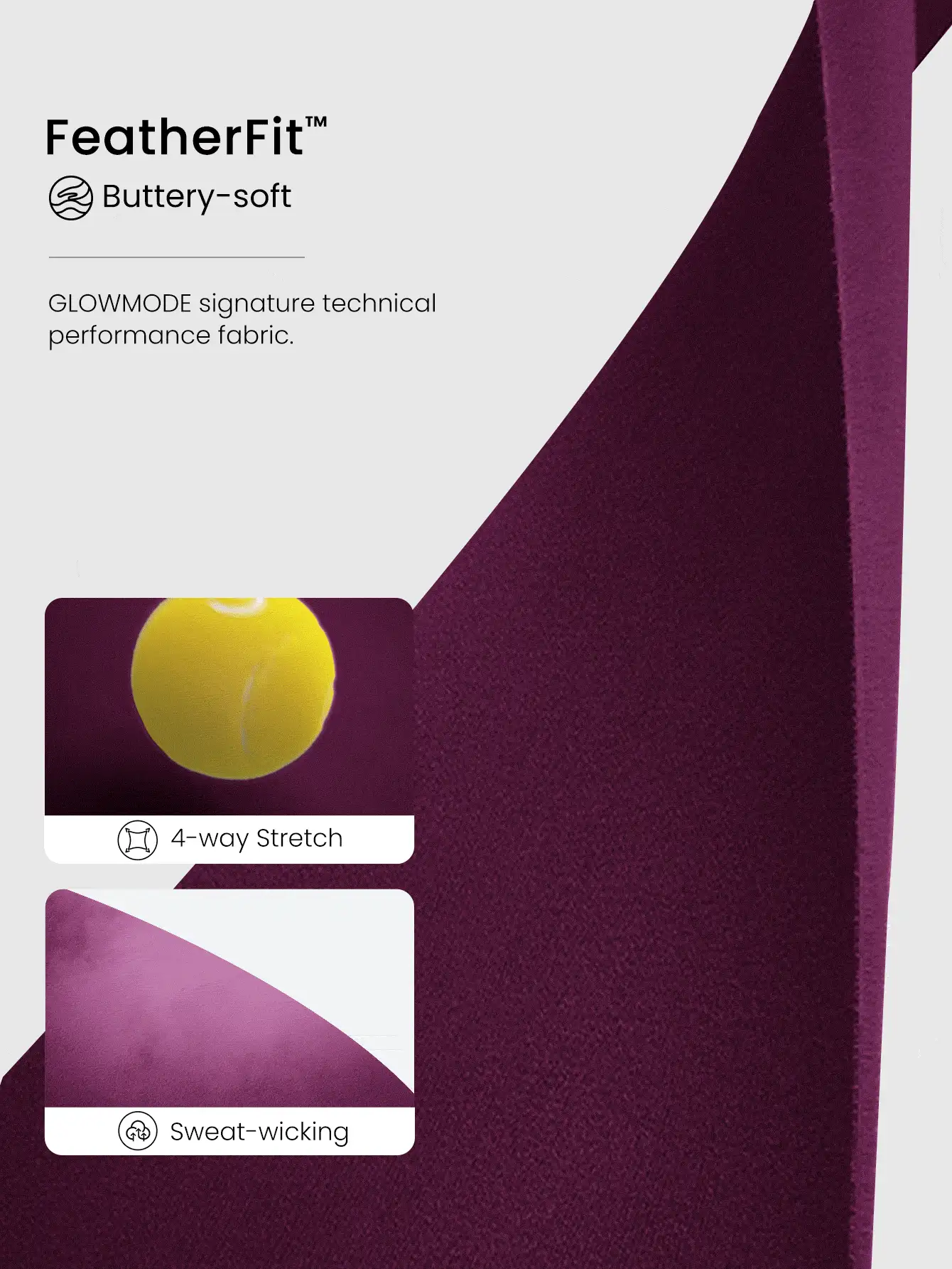 GLOWMODE FeatherFit™ Twist And Flow Crewneck Twisted Back Thumbholes Built-In Bra Long-Sleeve Top Low-Impact Yoga Pilates Barre Gym Studio Daily Casual Wear - Bold Plum - View 5
