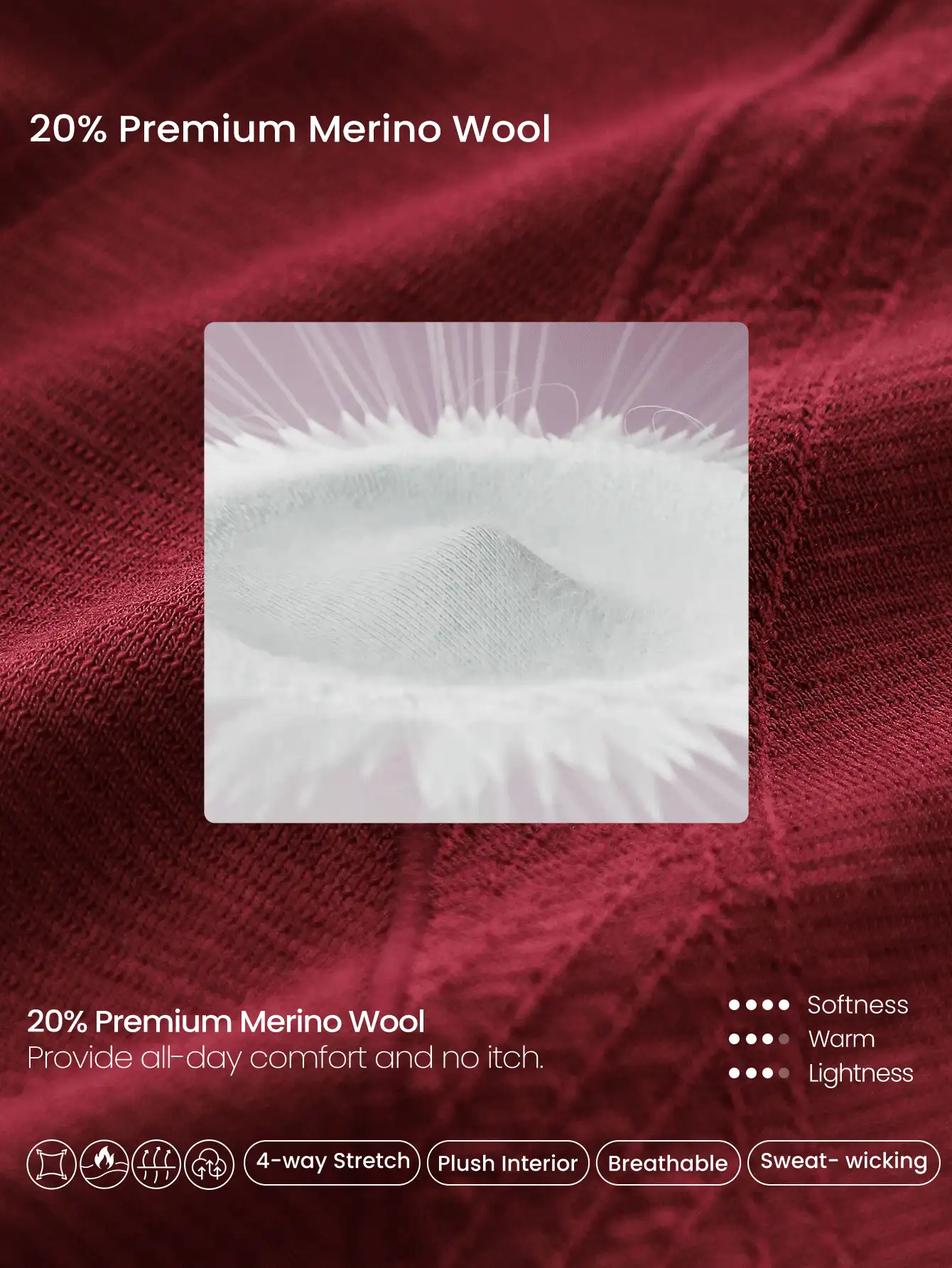 Seamless Wool Soft Warm Fitted Performance Breathable Shaping Tee Daily Casual