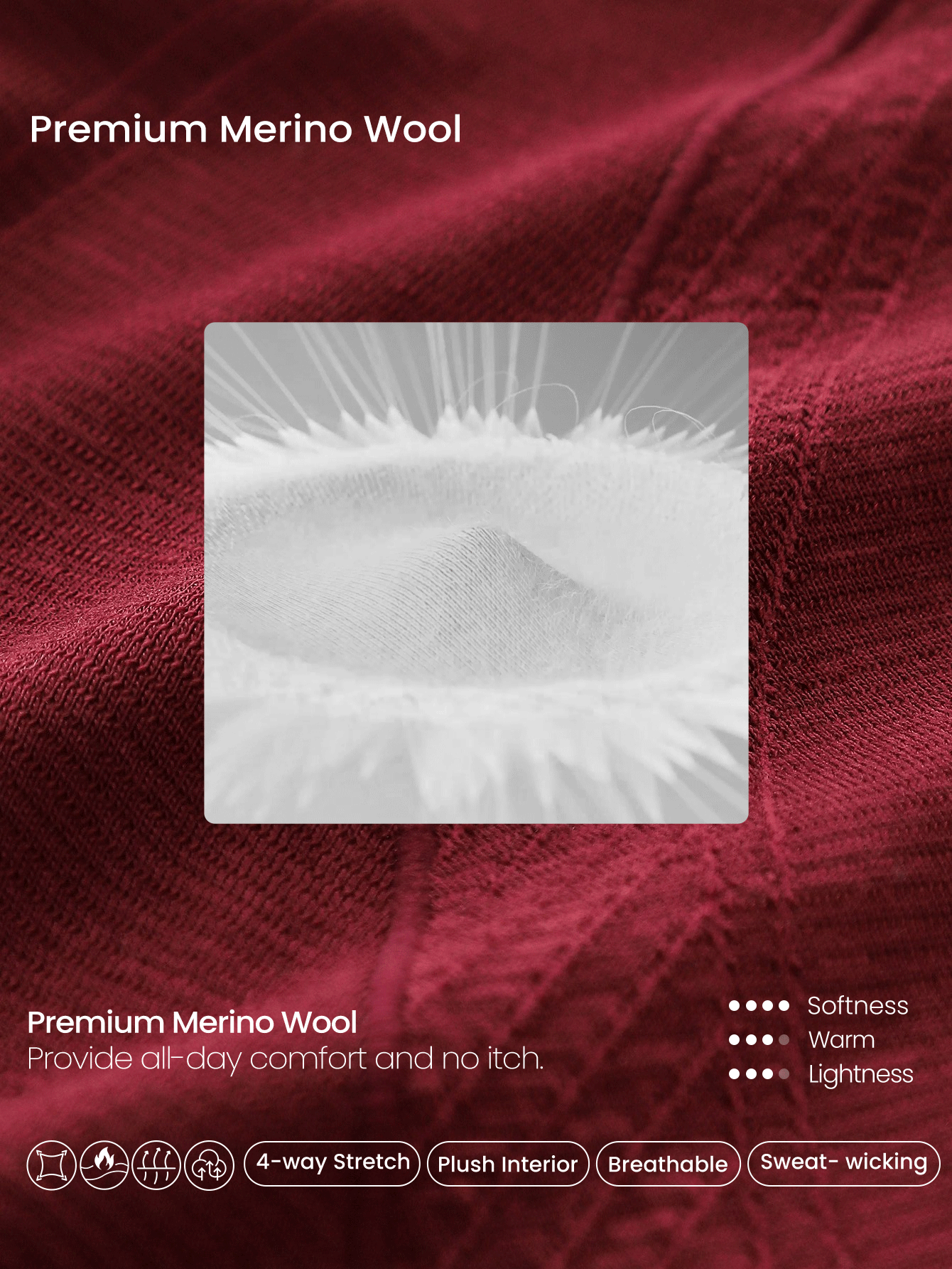 GLOWMODE Leggings térmicas de lã sem costura, elásticas, com compressão, controle de barriga, caneladas, para corrida, treinamento, academia, estúdio, uso diário, outono e inverno - Fúcsia - Visão 2