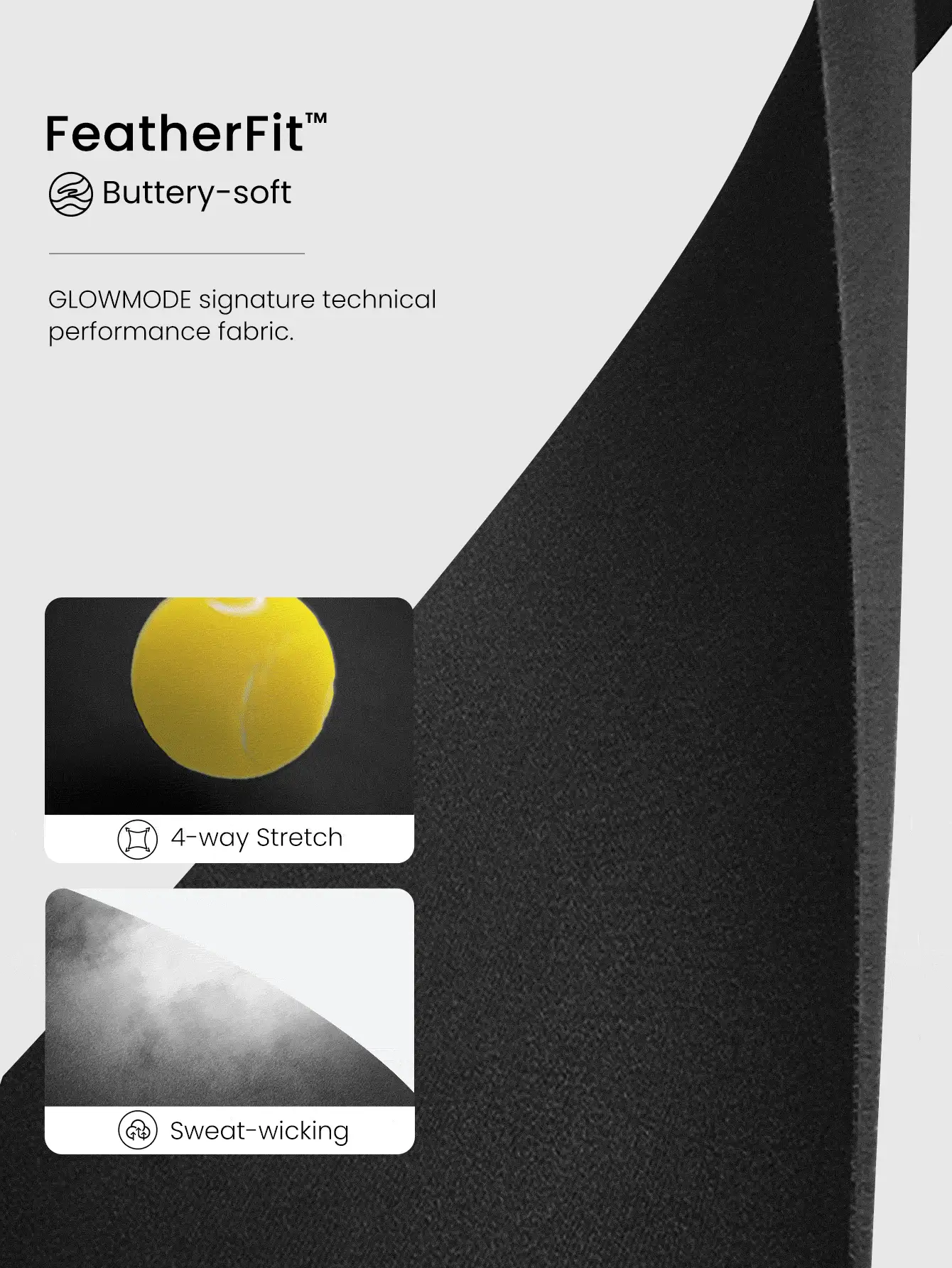 GLOWMODE 8" FeatherFit™ Crossover Biker Shorts Cycling Running Gym Workout - Black - View 6