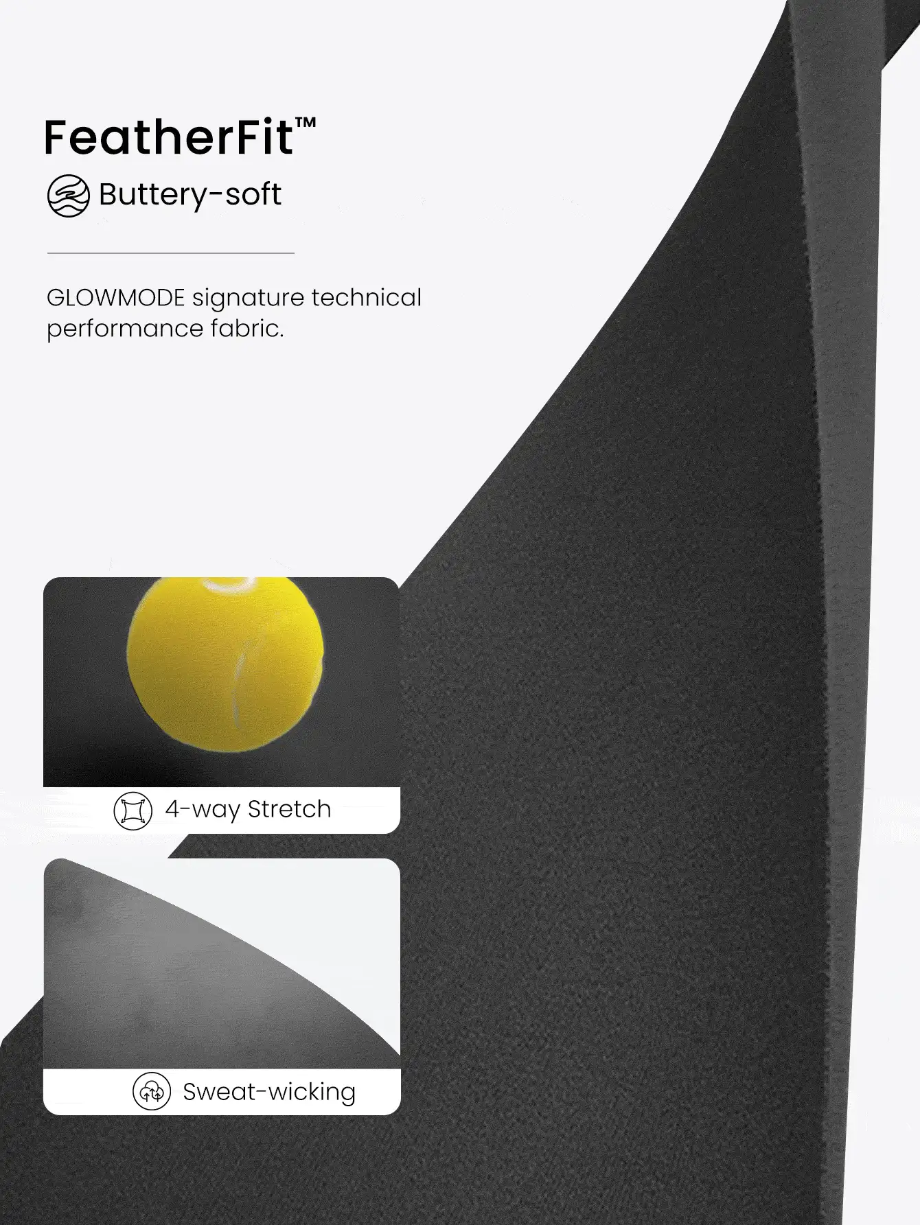 GLOWMODE 21英寸featherfit™七分運動緊身褲,質感柔軟不透明,緊腰控腹,配有隱藏式腰部口袋,適用於健身