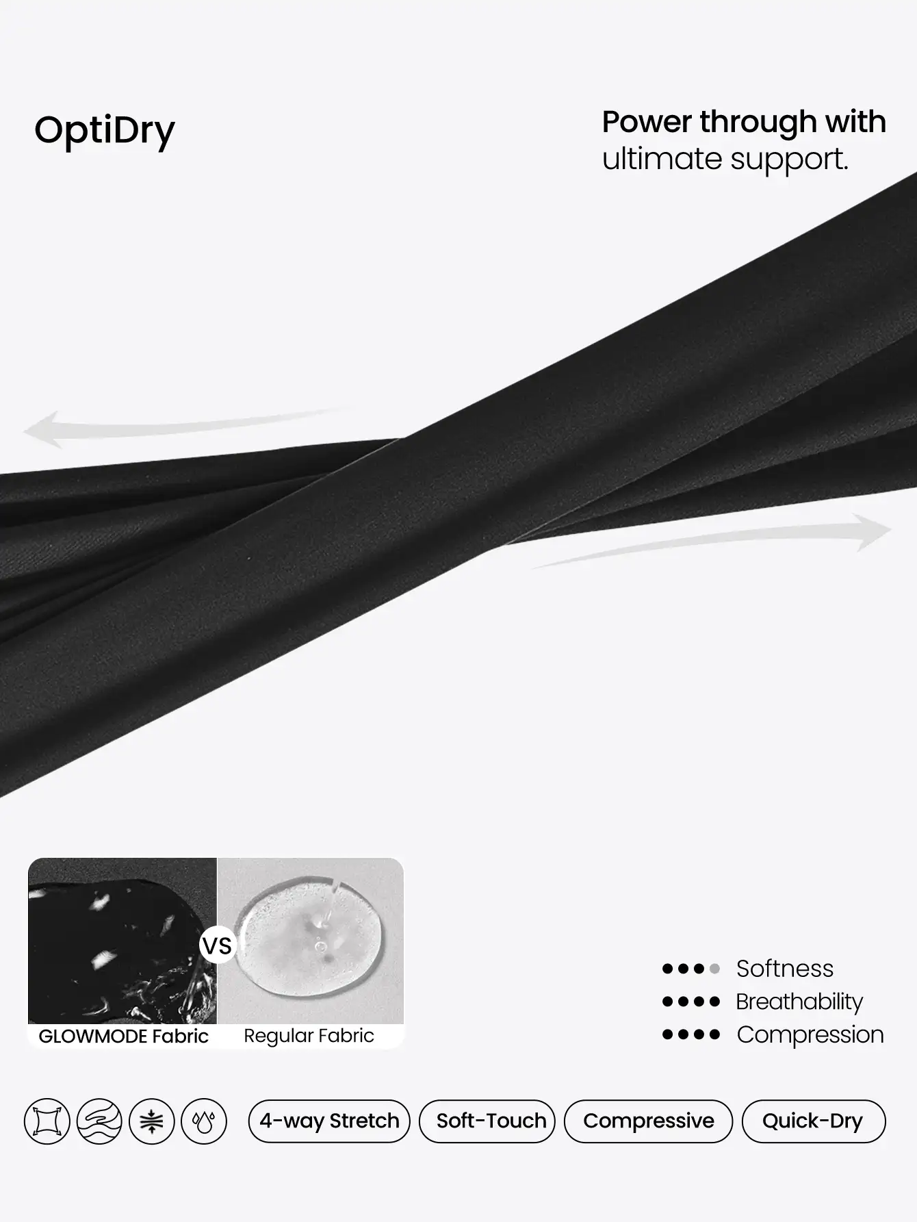 GLOWMODE 控制镂空吊带圆领运动胸罩中等强度跑步健身 - 黑色 - 查看 5