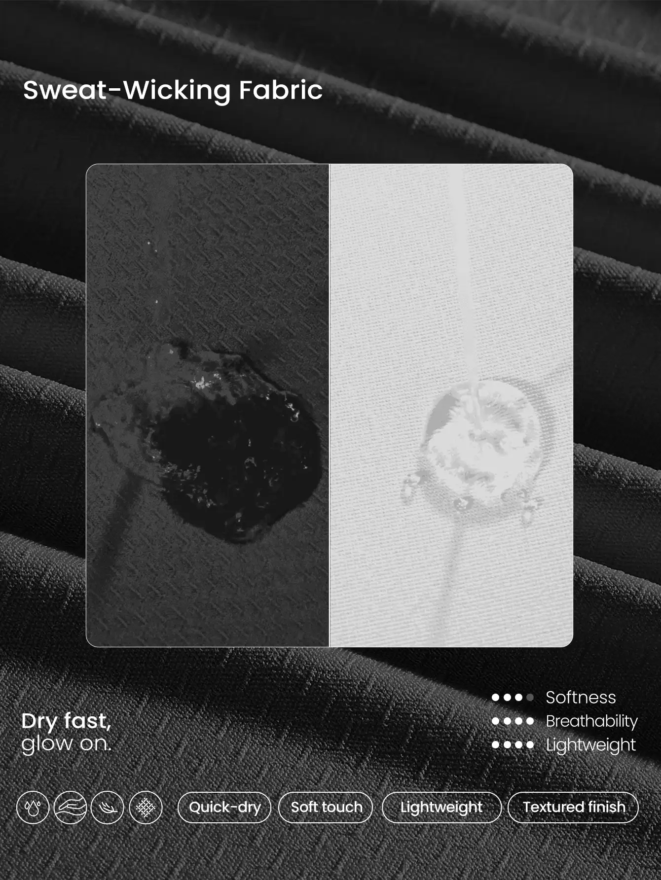 GLOWMODE 轻质快干透气装备网眼弧形下摆背心健身房日常锻炼 - 黑色 - 查看 2