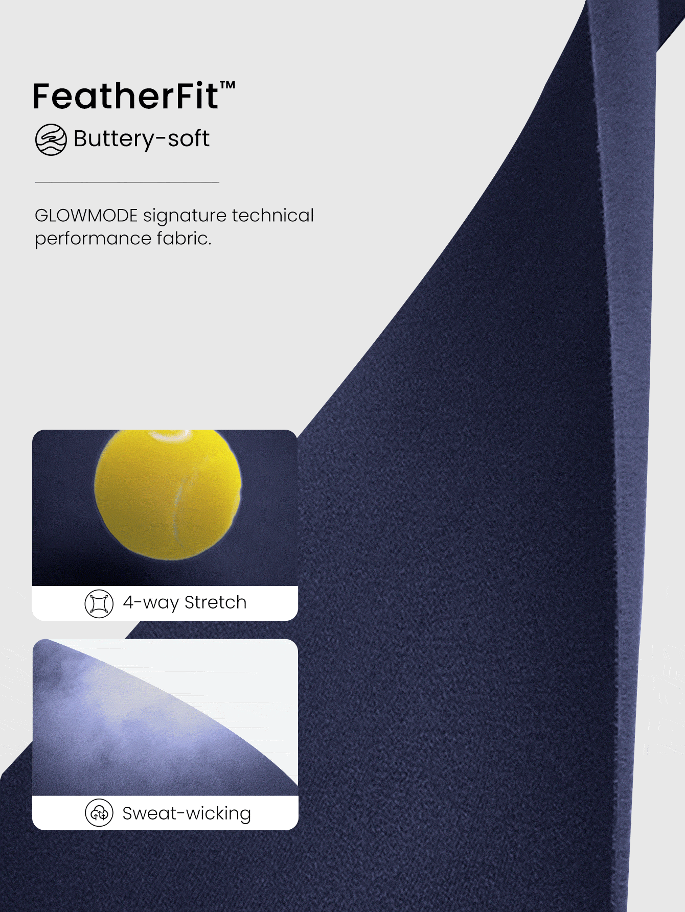 GLOWMODE 10" Featherfit™ Cyclist 防滾落自行車短褲,透氣跑步健身運動 - Dark Blue - 查看 5