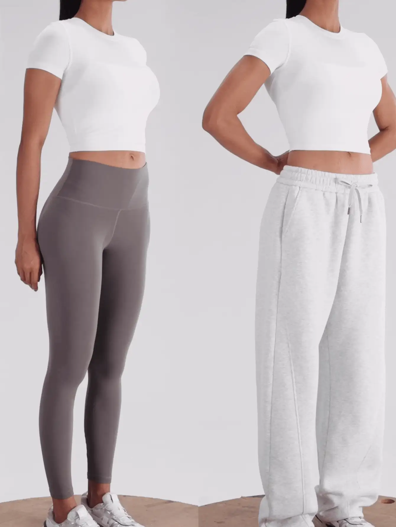 GLOWMODE Everyday Fleece Chill Season Soft Lightweight Warm Chill Balance Hip Curved Adjustable Drawstring Hem Waist Side Pockets Wide-Leg Joggers Pants Autumn Winter Outdoor Daily Casual - Iron Gray - View 2