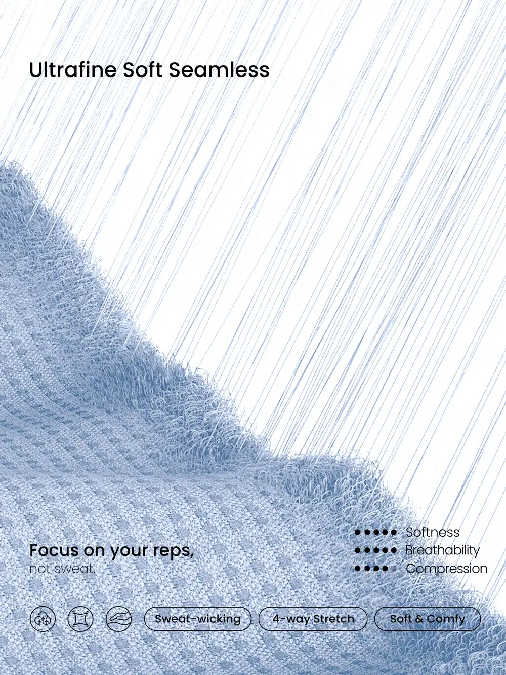 GLOWMODE Swift Seamless Arctic Edge 速干轻盈弹力修身拼接拇指孔长袖上衣，适合训练、跑步、日常运动穿着 - 淺藍色 - 查看 8