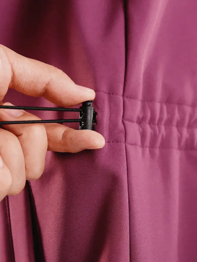 Exploreva Chaqueta con capucha de mujer de unicolor, manga larga, hombros caídos, bolsillos y cremallera delantera para uso al aire libre - Morado - Ver 4