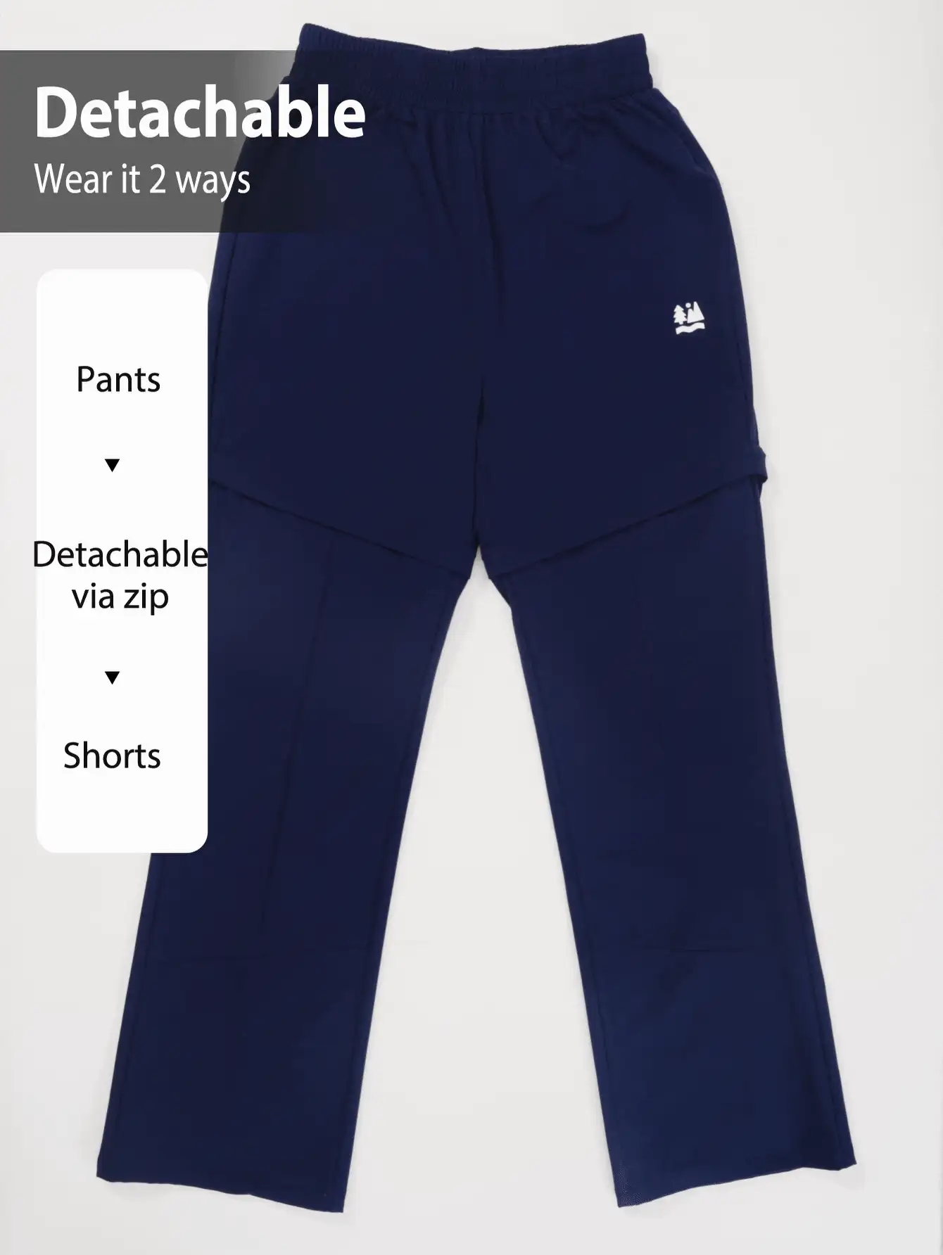 SHEIN In My Nature Women's Outdoor Sports Casual Detachable Hiking Pants - Navy Blue - View 2