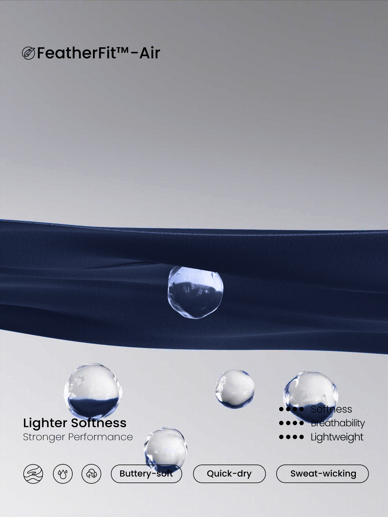 GLOWMODE 24英寸 FeatherFit™-Air Glow Giver 柔软透气吸汗前拉链罗纹侧边拼接塑形缝线拇指孔深V露背缝线可拆卸胸垫长袖连体裤低冲击日常运动服秋冬 - Dark Blue - 查看 7