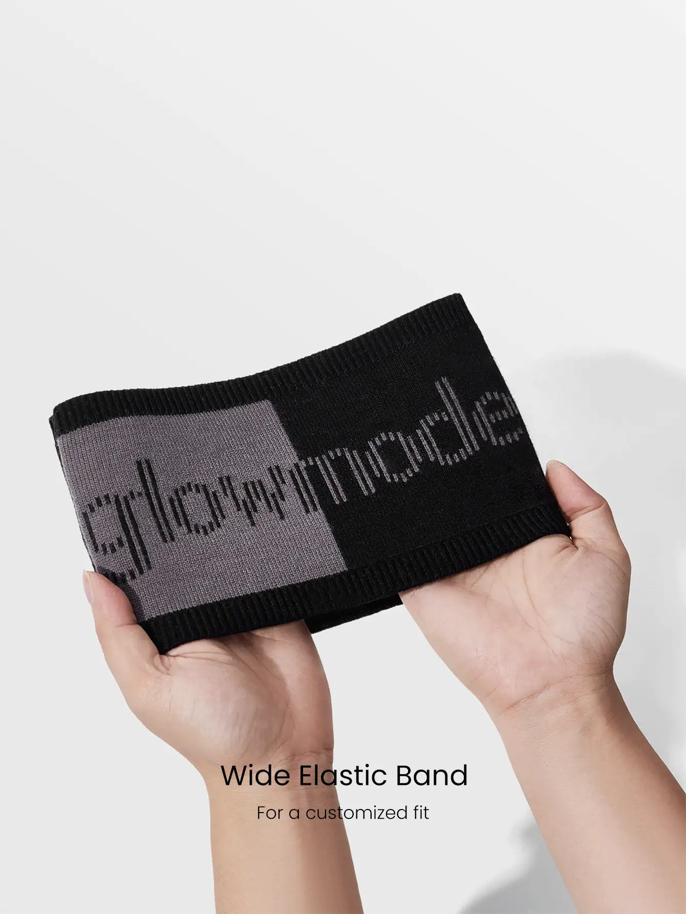 GLOWMODE Băng đô dệt kim Jacquard rộng 80% len Merino ấm áp mềm mại thích hợp mặc ngoài trời hàng ngày vào mùa thu đông - màu đen - Xem 5