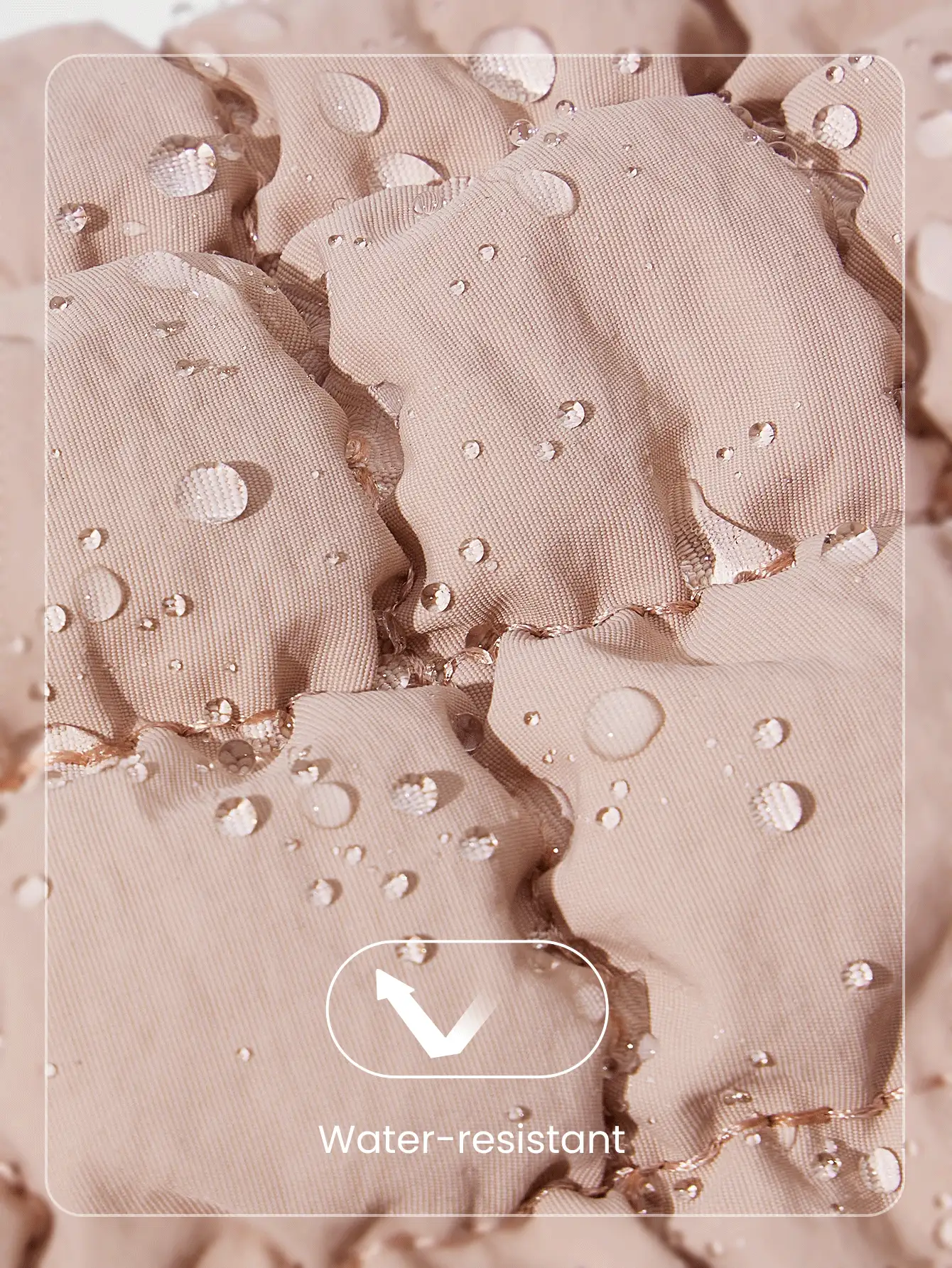 GLOWMODE 0.7升绗缝夹式蓬松防水绗缝钥匙扣带零钱包健身房工作室旅行户外日常休闲装 - 藕粉色 - 查看 4