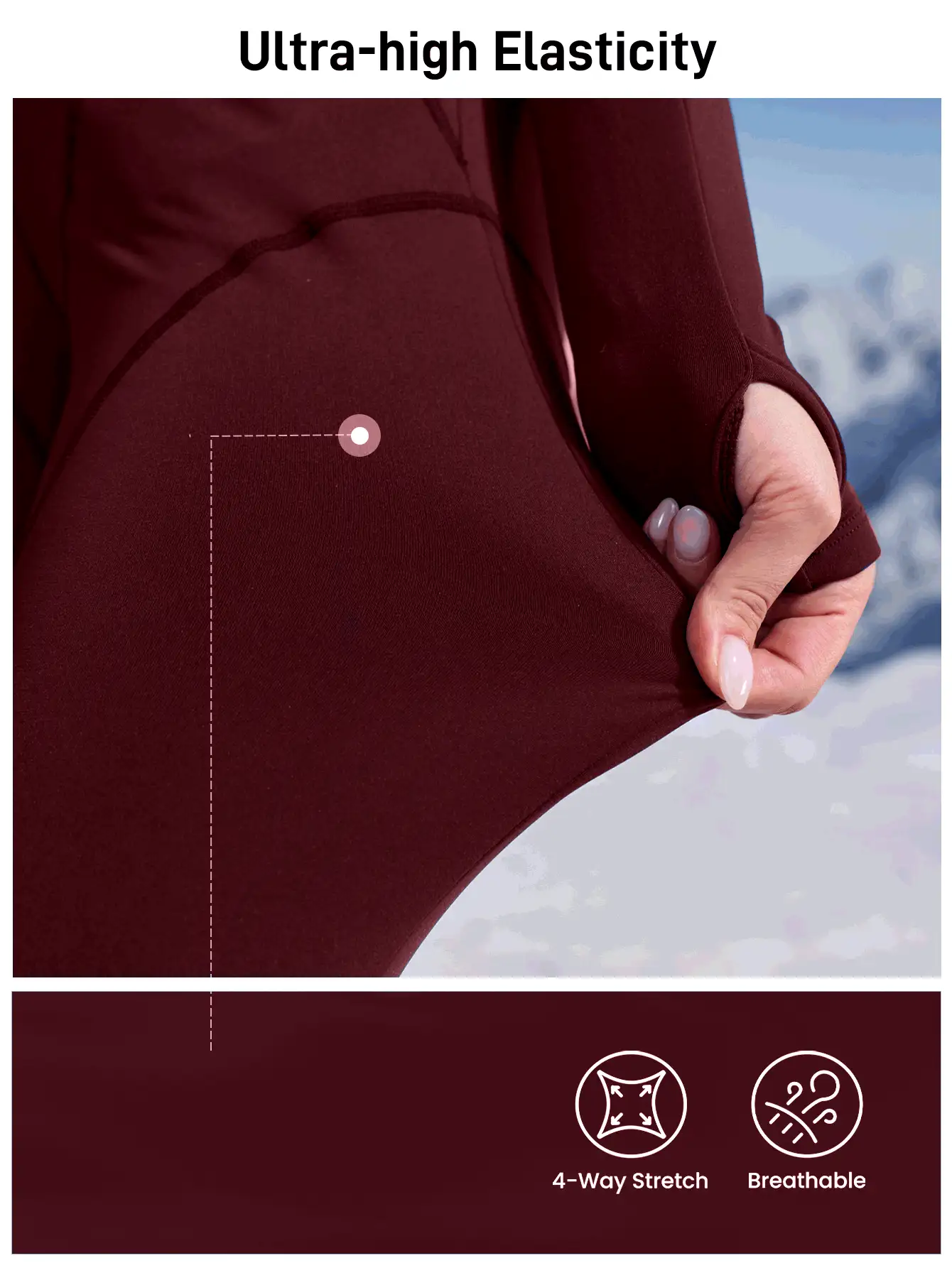 In My Nature Women's Outdoor Jumpsuit & Pants, High Elasticity, Skin-Friendly, Thermal Lined, Suitable For Camping, Hiking, Sports, And Commuting - Burgundy - View 6