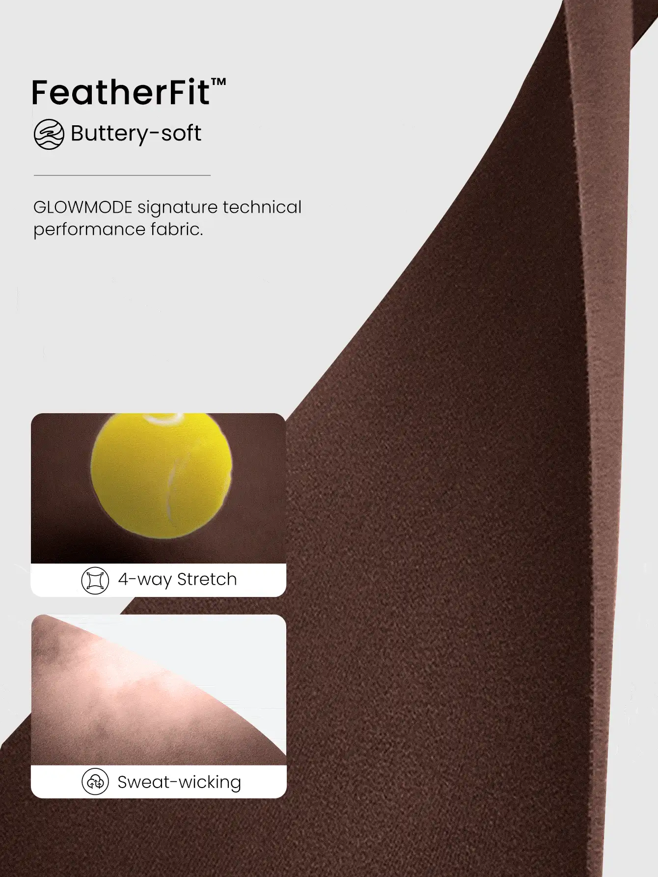 GLOWMODE 24" FeatherFit™ 舒適無縫高腰口袋加強版緊身褲，長效舒適，低影響瑜伽 - 肉桂靈感 - 查看 5