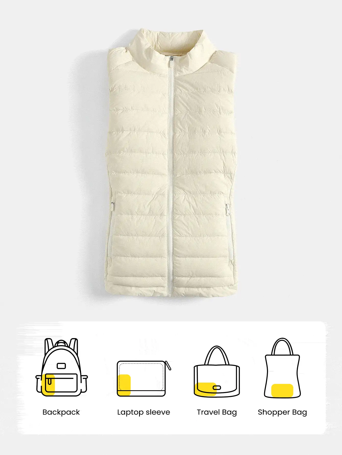 GLOWMODE Packable Thermal Warm Lined Slim Fit Reflective Logo Down Vest With Side Pockets Running Workout Winter - Baby Pink - View 2