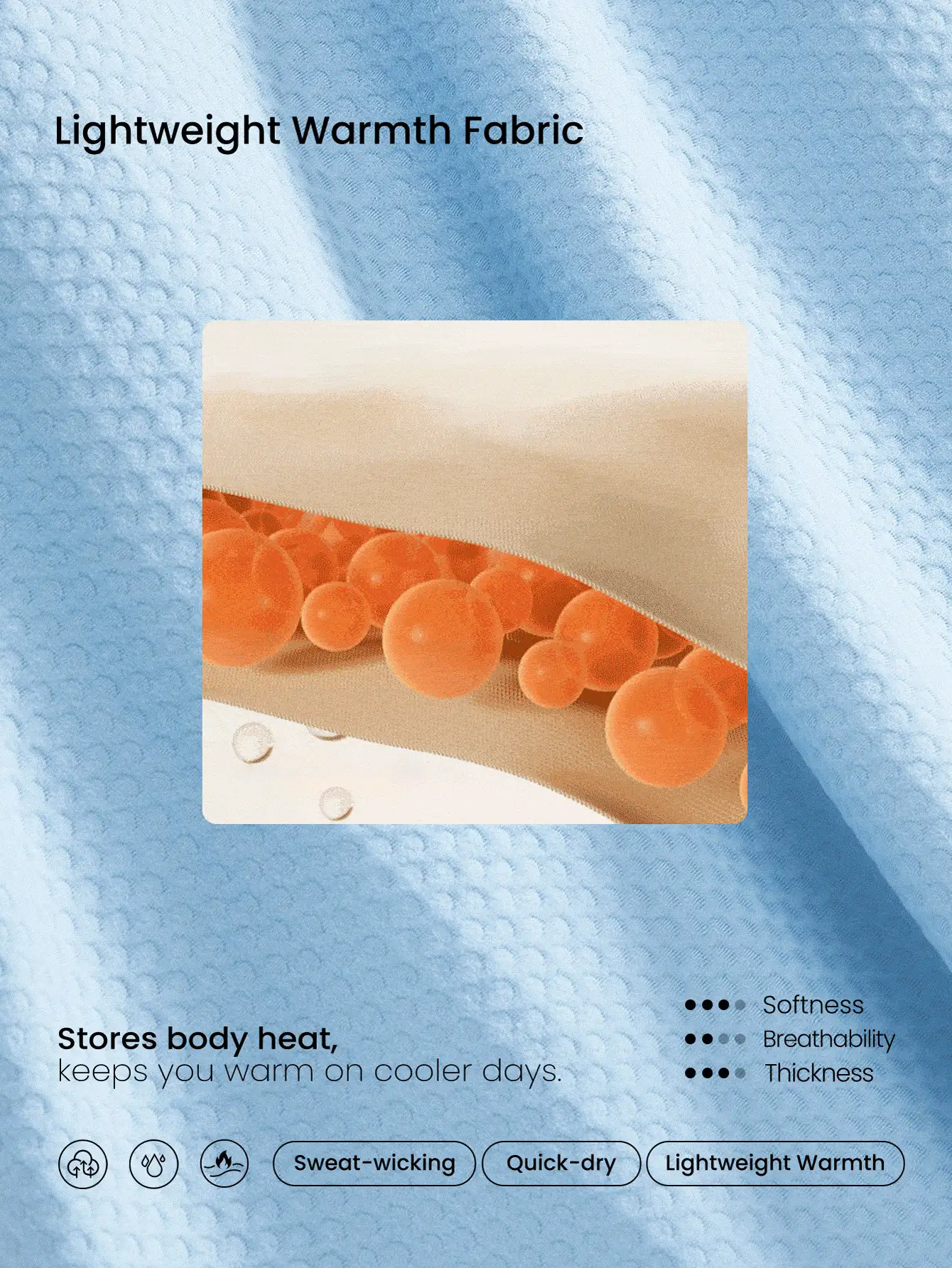 GLOWMODE Ready Set Win 舒适保暖反光标志及臀针织长袖上衣带拇指孔跑步慢跑徒步健身训练日常运动服 - 淺藍色 - 查看 3