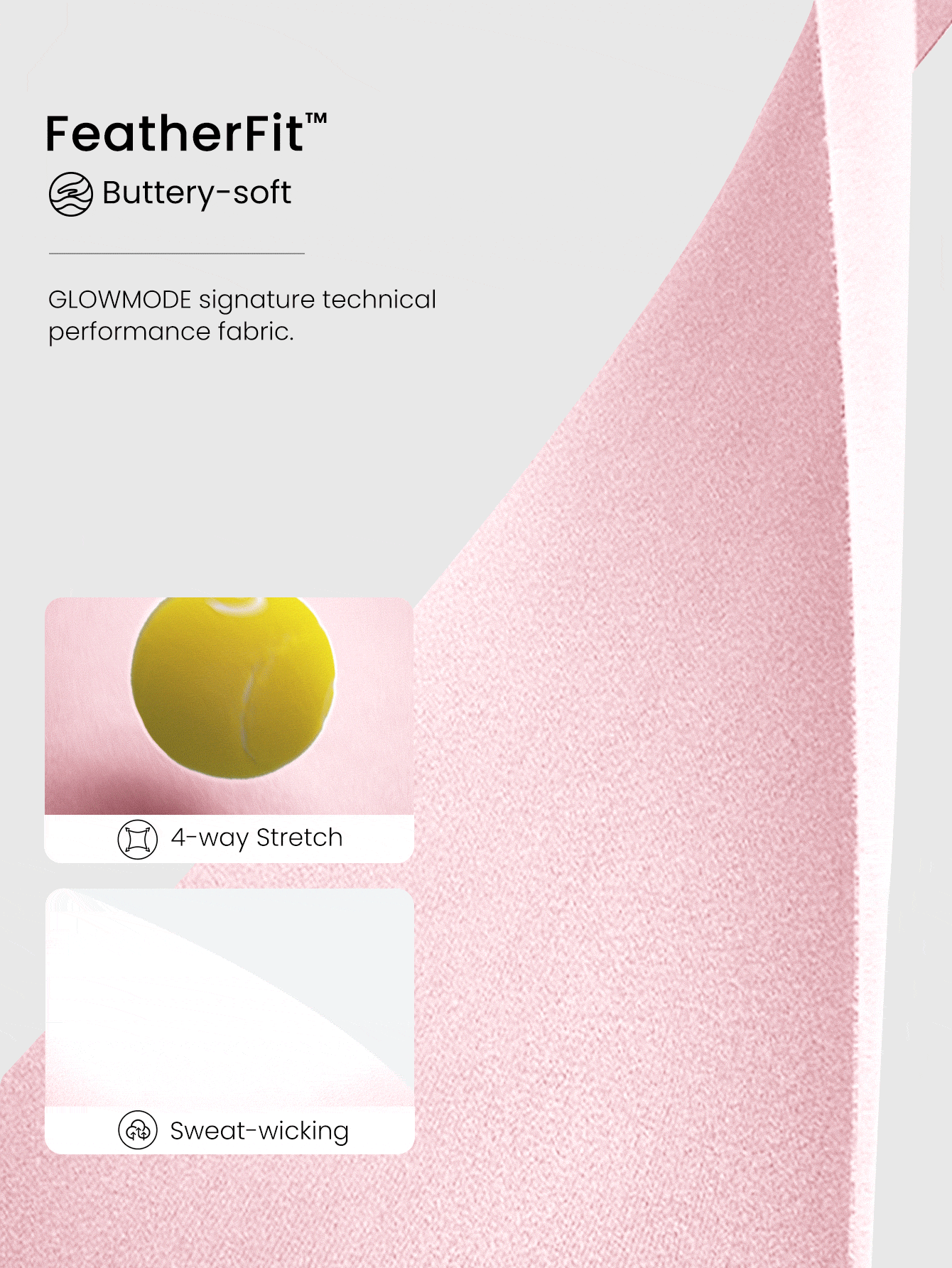 GLOWMODE FeatherFit™ Split Decision 二合一双面可穿 柔软弹力吸汗系带长袖上衣 瑜伽普拉提工作室日常休闲 - 淺粉色 - 查看 6