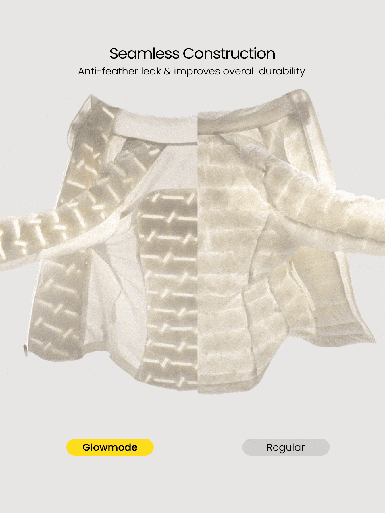 GLOWMODE High Chill Warm Soft Seamless Stretchy Reflective Down-Proof Slim-Fit Puffer Jacket Autumn Winter Outdoor Daily Casual - Black - View 2