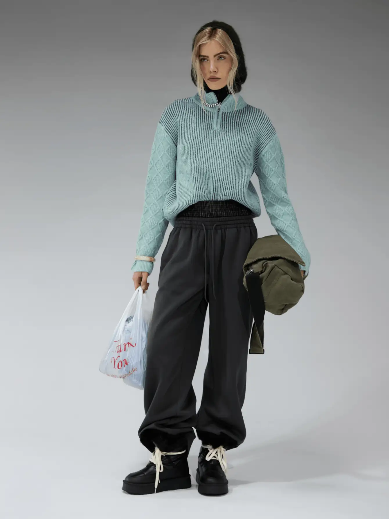 COUREZ Quần jogger ống rộng cạp thấp, kiểu boxer kẻ caro/phong cách Y2K mùa đông cho nữ, quần ống rộng cho nữ, quần thể thao cho nữ, trang phục mùa hè cho nữ. - Màu xám đen - Xem 2