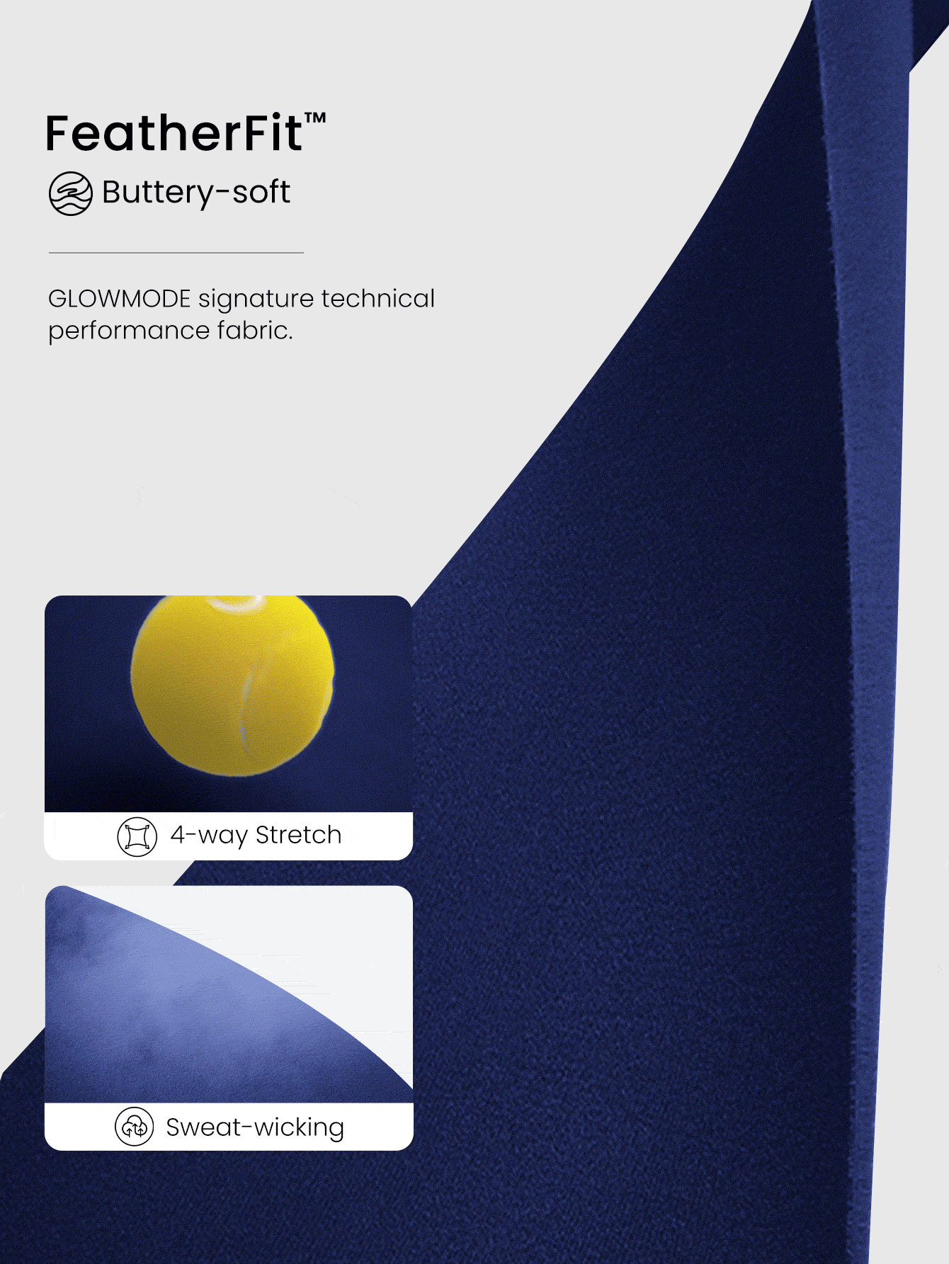 GLOWMODE FeatherFit™ Slim-It Streamline Performance Secure Pockets Zip Up Long Sleeve Jacket Low Impact Yoga Pilates Daily Spring Summer - Dark Blue - View 4