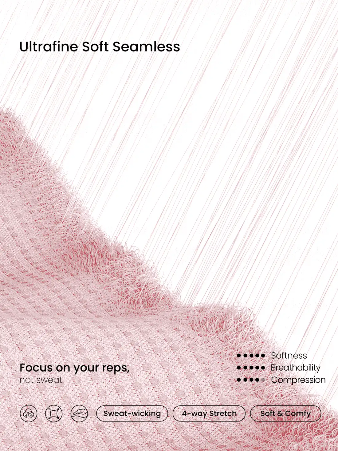 GLOWMODE Banda para la cabeza activa sin costuras que absorbe el sudor, ideal para gimnasio, estudio y uso diario - Rosa - Ver 4