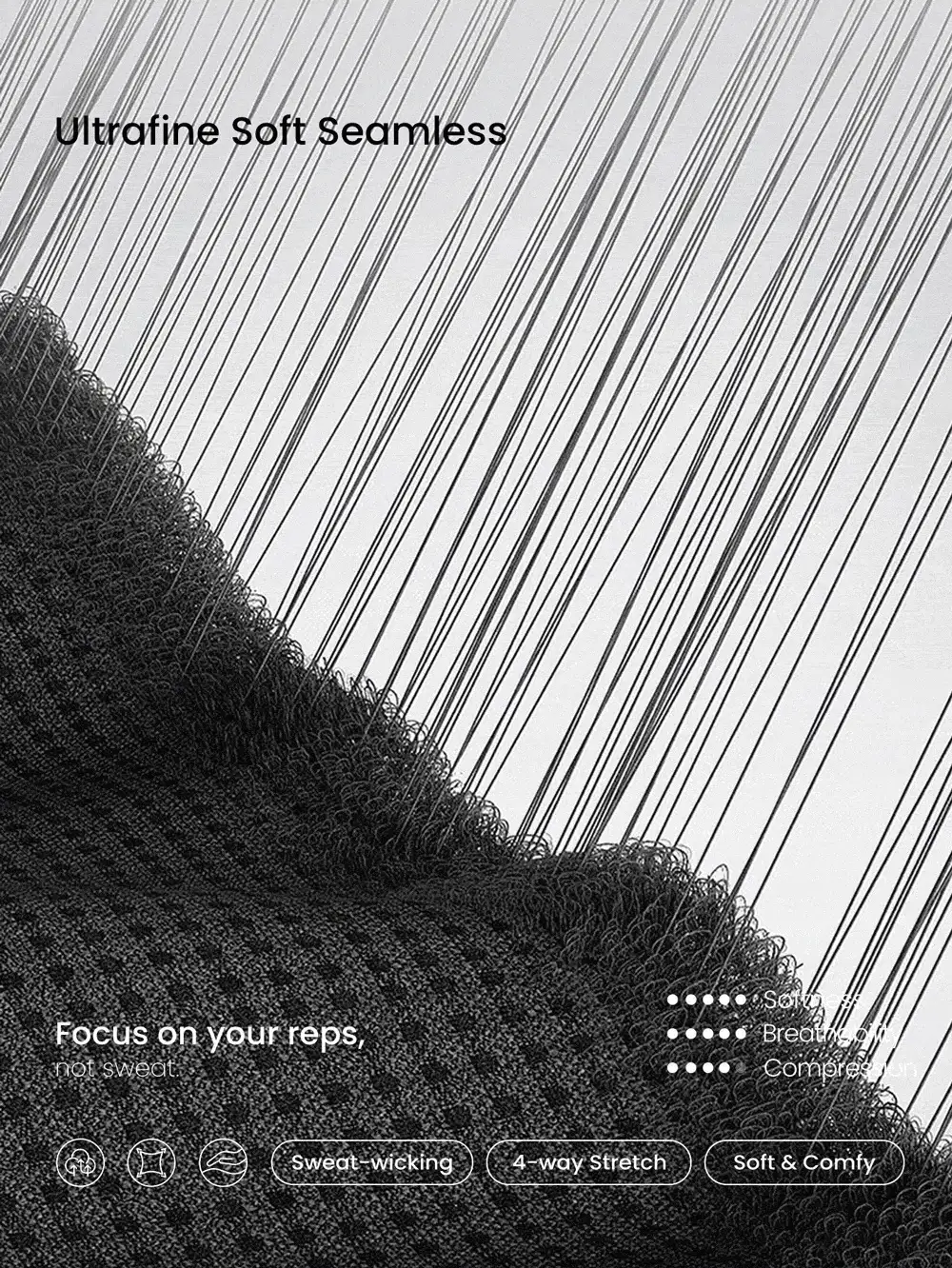 GLOWMODE 保持凉爽 无缝吸汗运动头带 健身房 工作室 户外 日常运动服 - 黑色 - 查看 4