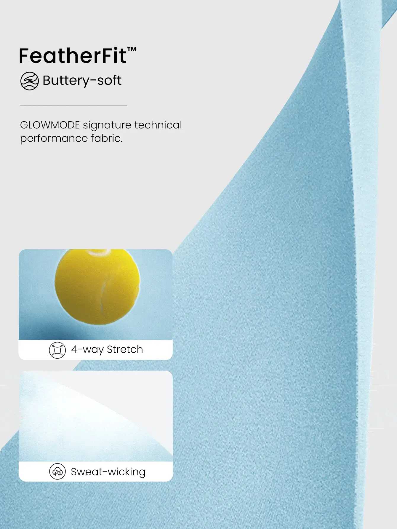 GLOWMODE FeatherFit™ 短款甜美柔软扭结露背设计，带拇指孔长袖露脐上衣，适合低强度瑜伽、日常休闲穿着，可拆卸胸垫。 - Blue Day - 查看 7