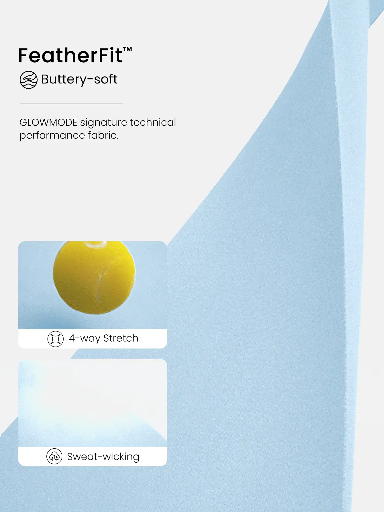 GLOWMODE 31" FeatherFit™-Ribbed Fierce Flare Buttery-Soft Curved Seam Waistband Ribbed Flared Leggings Low Impact Daily Casual Studio Yoga Wear - Blue Day - View 6