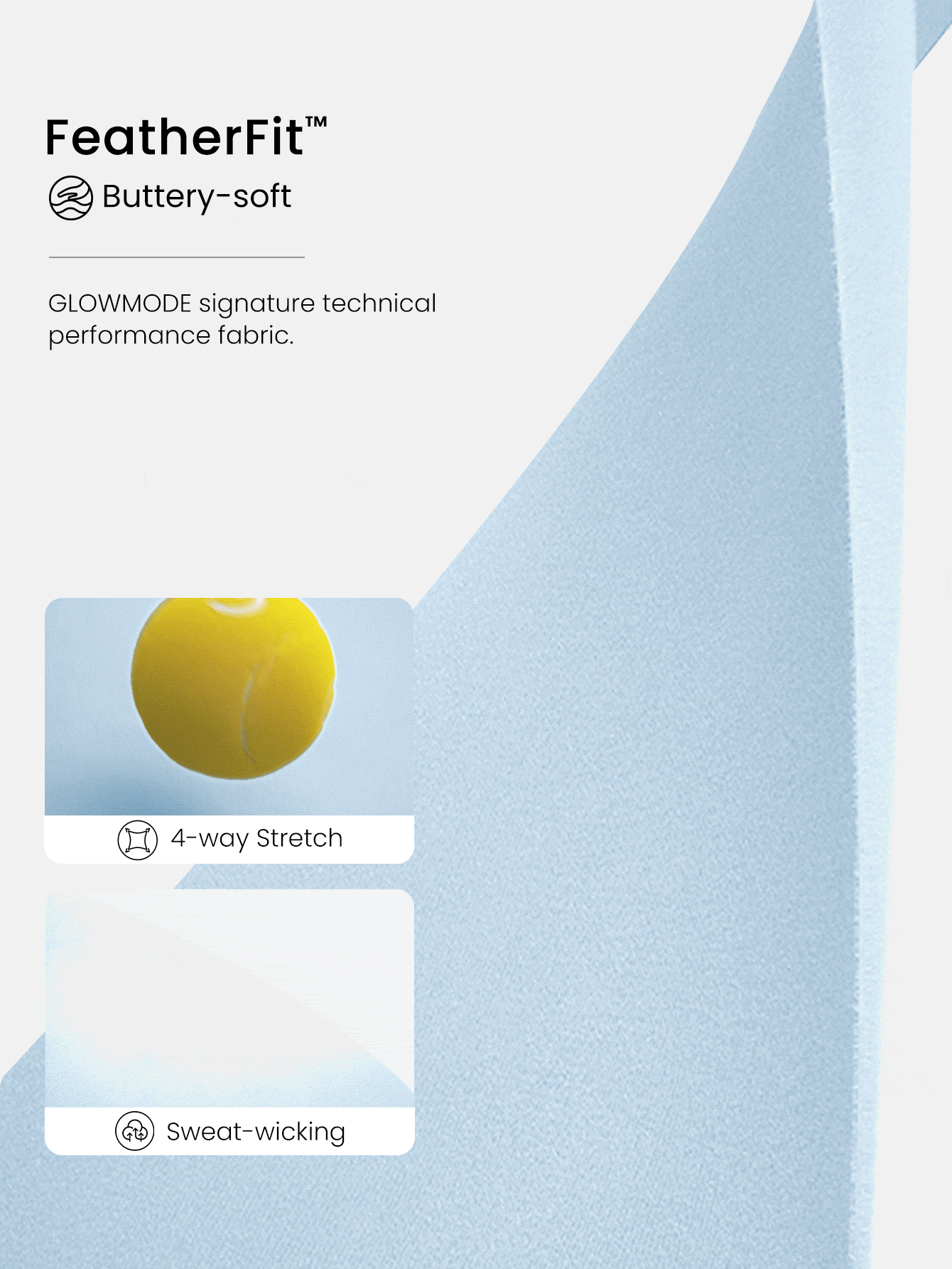 GLOWMODE 24'' FeatherFit™ Soft Start Buttery-Soft Contrasting Seams Side Stripes 2-Piece Leggings Low Impact Yoga Pilates Studio Daily Casual Wear - Blue Day - View 5