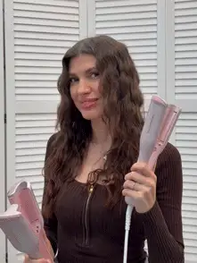 SHEGLAM HAIR Cupid's Charm Beach Babe Hair Waver,Pink Ionic Hair Curler-19mm EU Plug,Waver Curling Iron,2 Barrel Hair Crimper With Anti-Scald,50 Million Ions & 10 Min Quick Wave,Smart Timer & Adjustable Temps,Easy To Use Hair Tool For Women Graduation Birthday Gift Holiday Winter Pink Vibe Makeup Party Beach Travel Camping School Campus Festivals Rose Present Girl Charm Best Valentine's Day Women's Day Love Yourself - Baby Pink - View 2