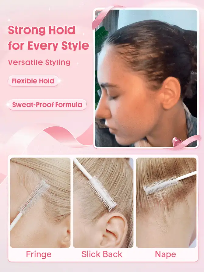 SHEGLAM HAIR Cupid's Charm Style Keeper Hair Mascara,Pink Frizz & Flyaway Hair Taming Wand,Hair Finishing Stick,Soft Hold Without Clumps,No Sticky Residue, Easy To Rinse Out,Sweat-Proof Formula That Lasts Through Work, Outings And Leisure For Flyaways & Baby Hairs