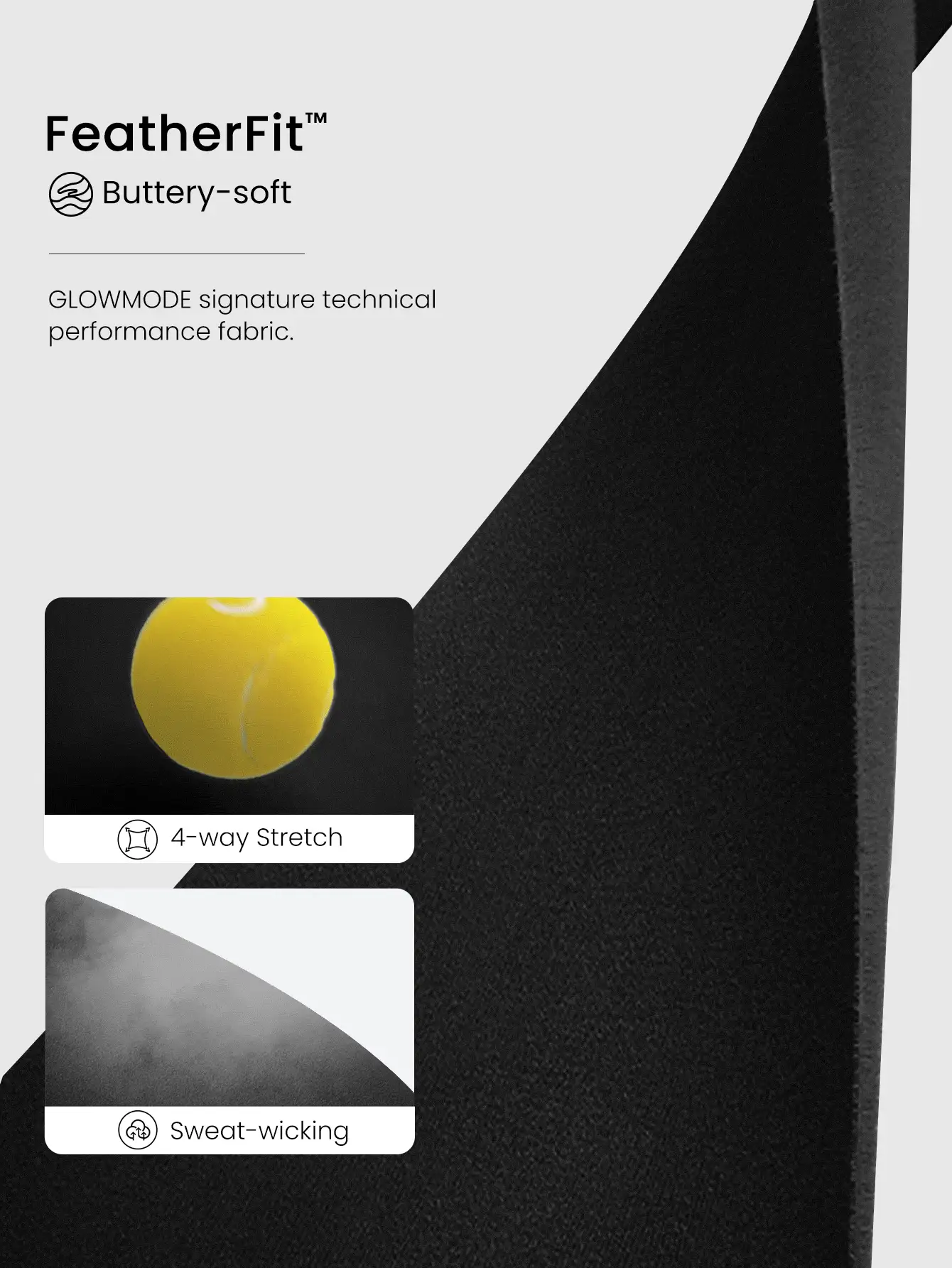 GLOWMODE Áo ngực thể thao FeatherFit™ Big Win với mút ngực có thể tháo rời, viền màu tương phản, thích hợp cho yoga, pilates, tập luyện nhẹ nhàng và mặc hàng ngày. - màu đen - Xem 5