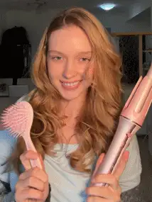 SHEGLAM HAIR Cupid's Charm One-Touch Instant Curler,Pink Automatic Curling Iron 32mm EU Plug,10min Quick Waves,60s Fast Preheat,3 Adjustable Temps,Heart-Shaped Switch,8s Smart Timer,Quick Auto Curl Magic Enhance Shine & Protection Suitable For Medium To Long Hair - Baby Pink - View 2