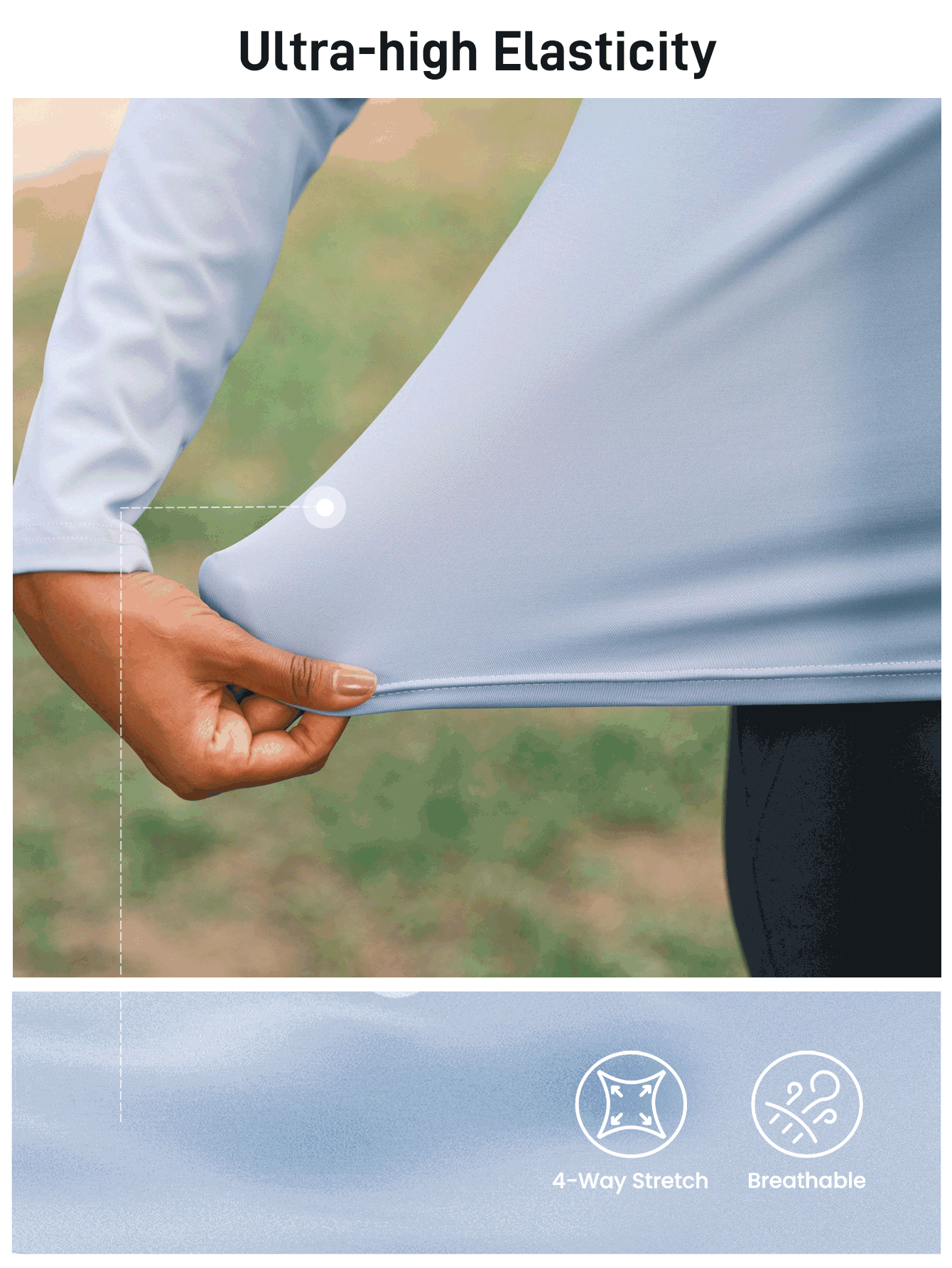 In My Nature 女士插肩袖休闲户外T恤 - 藍色 - 查看 4