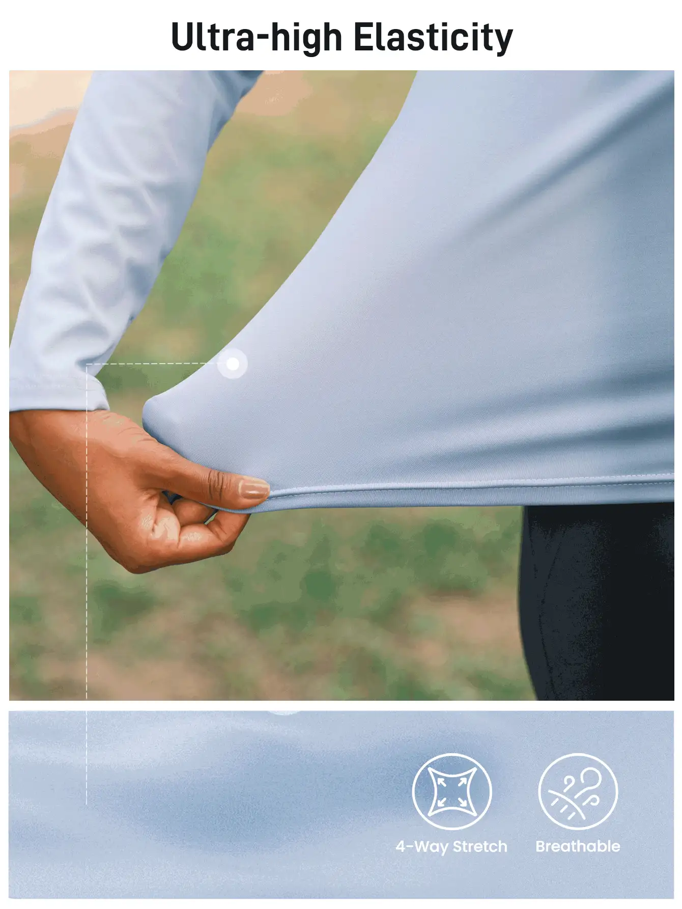 In My Nature 女士插肩袖休闲户外T恤 - 藍色 - 查看 4