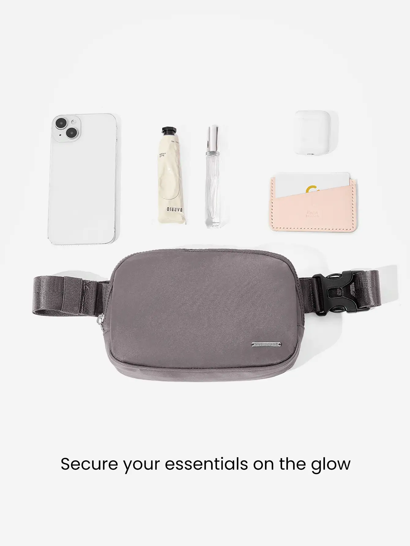 GLOWMODE 1L Zipper Everywhere Belt Bag Water Repellent Waist Crossbody Bags With Adjustable Strap  Spring Summer - Purple brown - View 2