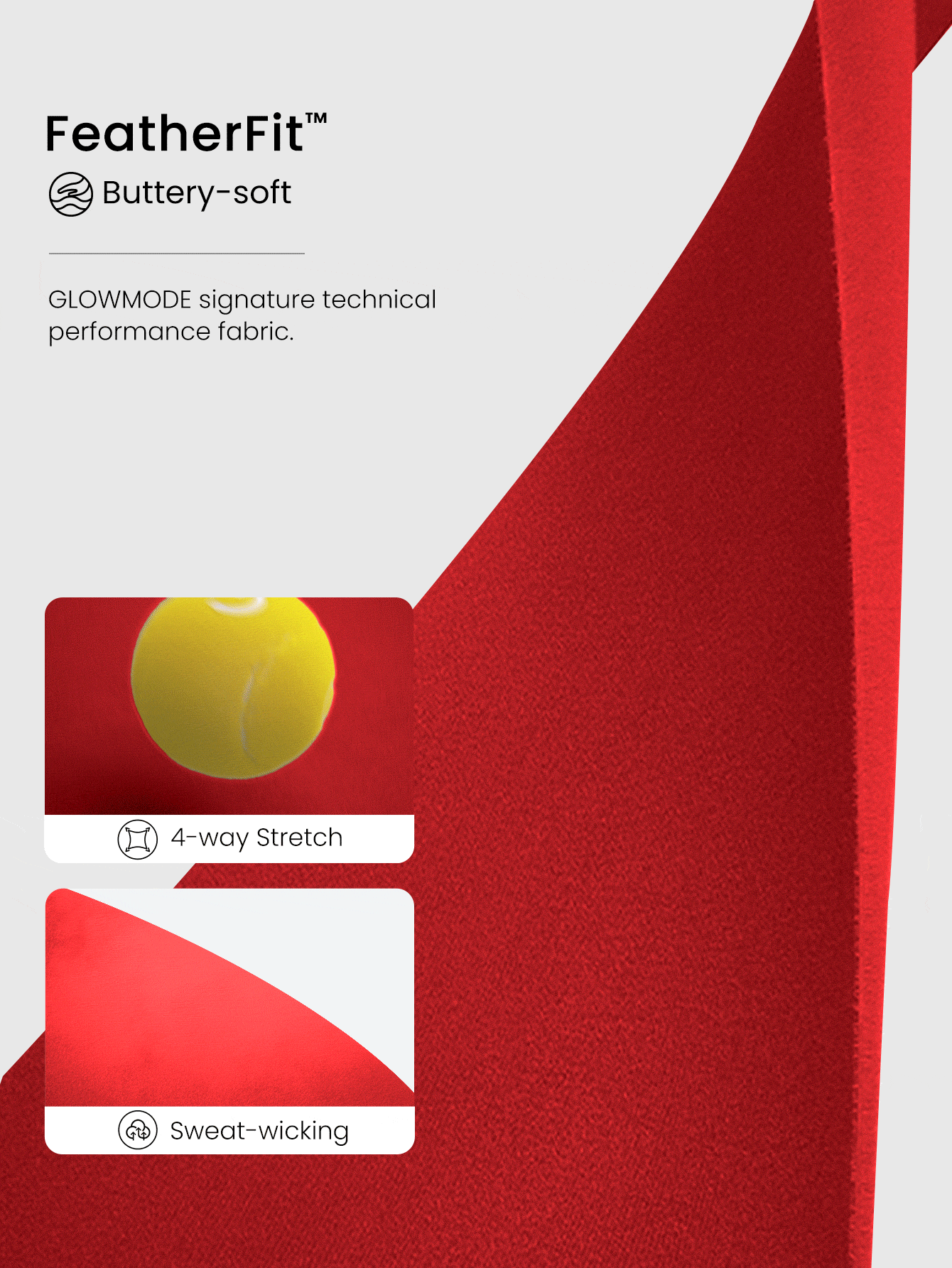 GLOWMODE 24" FeatherFit™ Slay The Day Buttery-Soft High-Rise Crossover Waist Y-Shaped Butt Side Pockets Slim Fit Jacket & Leggings Set Low Impact Yoga Studio Daily Casual Wear - Red - View 6