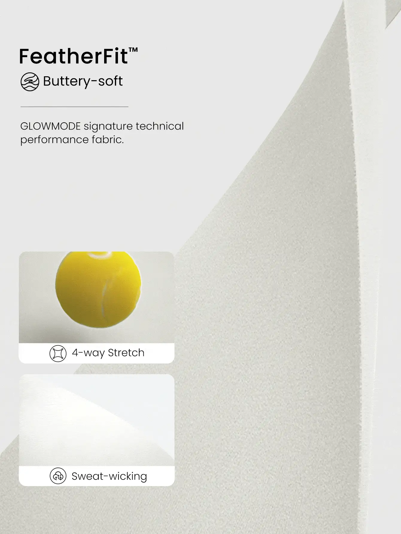 GLOWMODE FeatherFit™ Arctic Flow Buttery-Soft Stretchy Ribbed Side Panels Built-In Thumbholes Slim Fit Zip-Up Jacket Low Impact Yoga Studio Daily Casual Wear - White - View 5