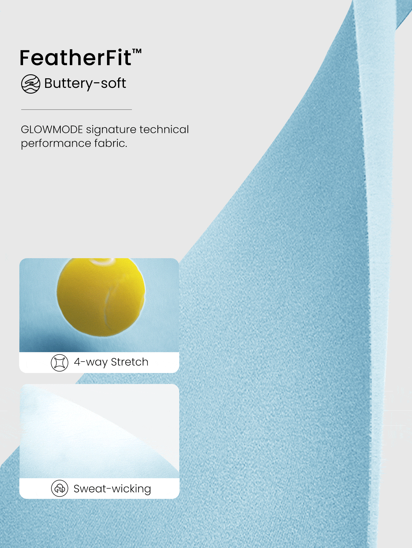 GLOWMODE FeatherFit™ Momentum 柔软弹力分缝腰长袖T恤，带拇指孔，适合低强度瑜伽、日常休闲穿着。 - 藍色 - 查看 6