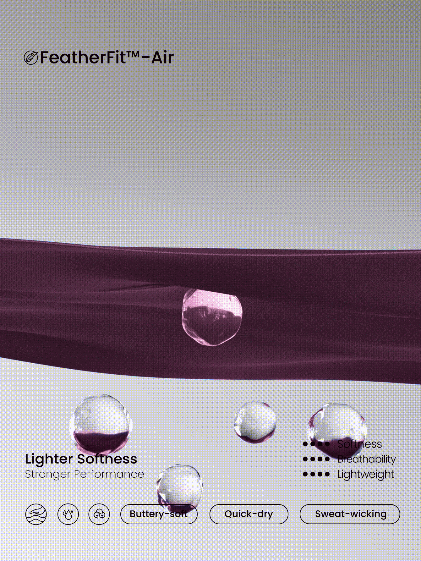 GLOWMODE FeatherFit™-Air 防晒无褶皱轻盈方领露背长袖喇叭裤连体衣，带拇指孔，适合日常休闲穿着，低冲击力，可拆卸胸垫 - Bold Plum - 查看 6