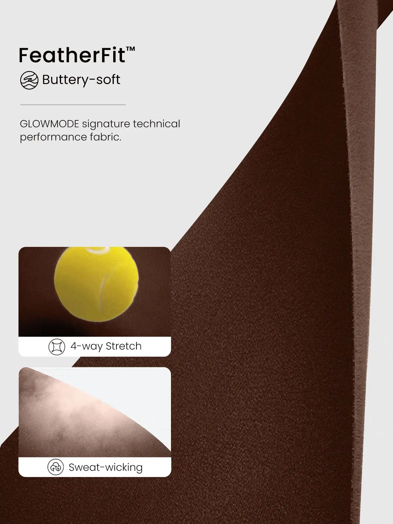 GLOWMODE FeatherFit™交叉肩带露背深V领背心，适合低强度瑜伽日常穿着，秋冬季适用。 - 棕色 - 查看 4