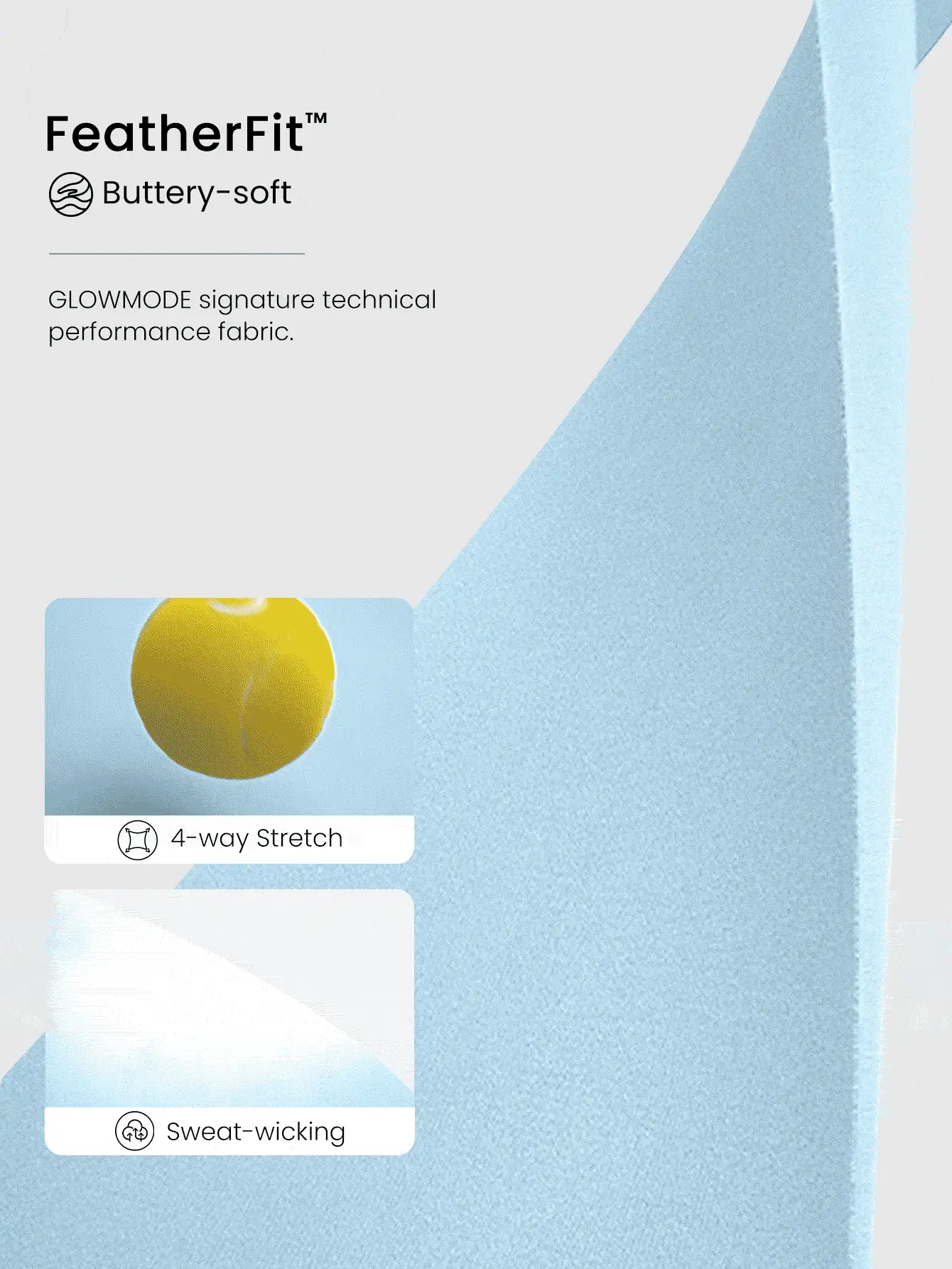 GLOWMODE FeatherFit™ Crossover Straps Cutout Back Deep V Neck Tank Top Low Impact Yoga Daily Fall Winter - Baby Blue - View 4