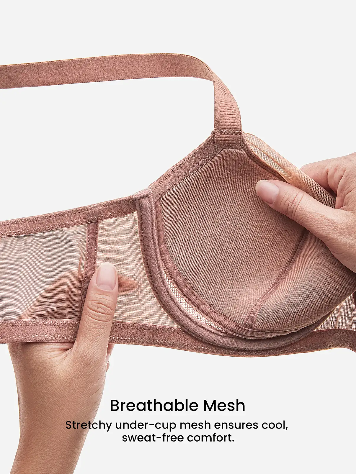 Lightly Lined Mesh Lace Support Bra