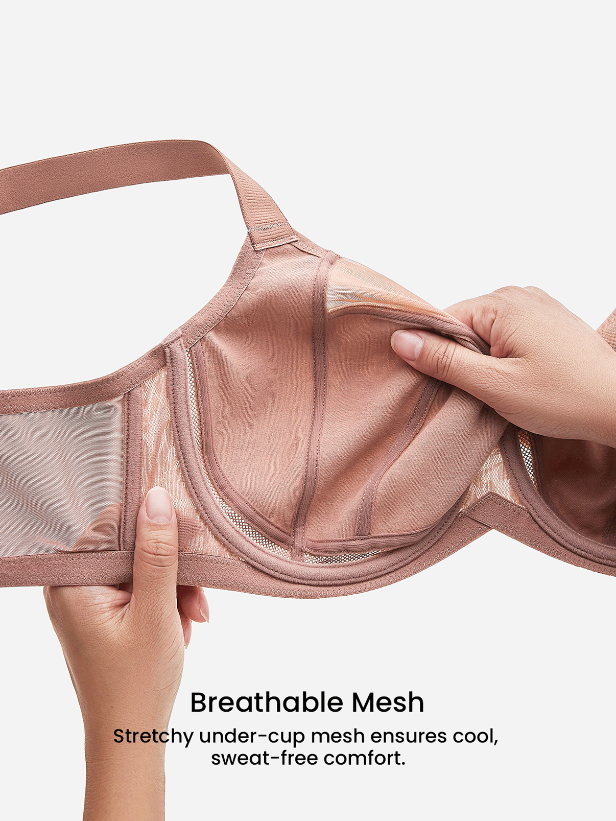 LUVLETTE 大码文胸和无钢圈文胸 - 棕色 - 查看 2