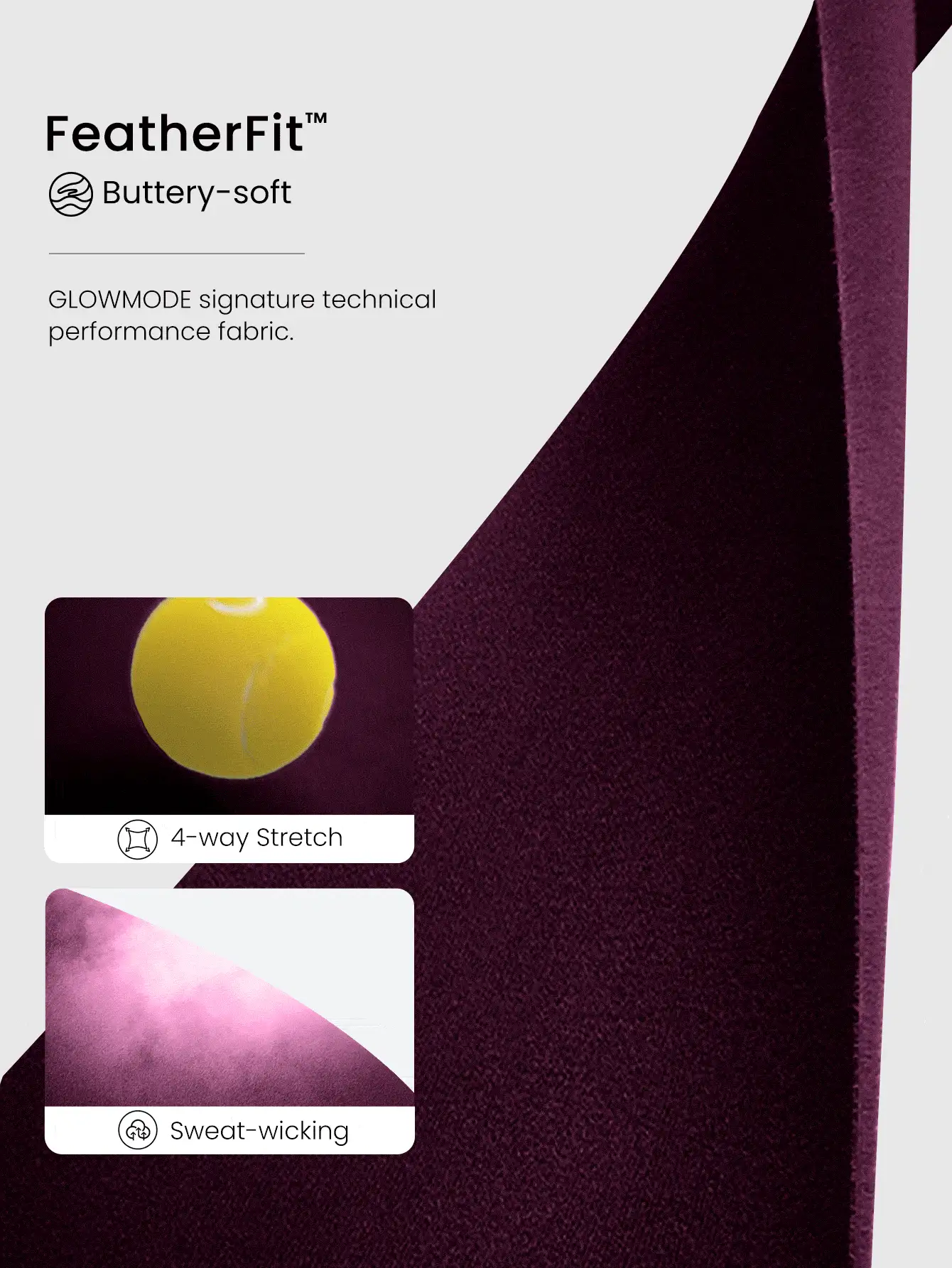 GLOWMODE 35英寸 FeatherFit™ Go Groove 超长喇叭紧身裤，适合低冲击瑜伽、普拉提工作室日常休闲穿着，秋冬季适用。 - Bold Plum - 查看 5