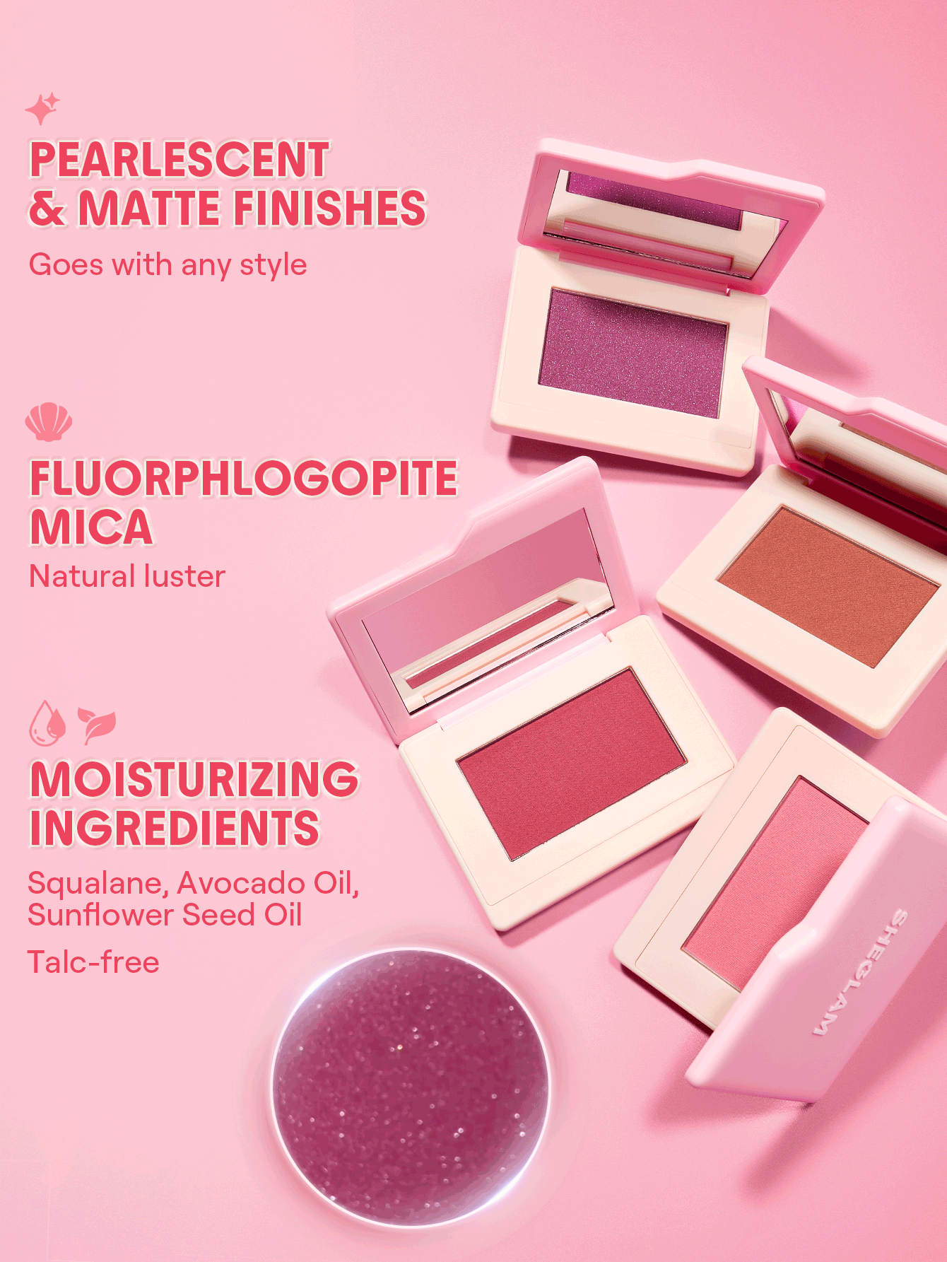 SHEGLAM Dream Touch Blush-Whipped Fig Powder Blush Brand Beauty Makeup Face Paint Cosmetic For Women Girls Perfect For Spring Summer Ideal For Y2K Fancy Fashion Suitable For Birthday Mother'S Day Gift Rave Party Ready Best Color - 018 Whipped Fig - View 7