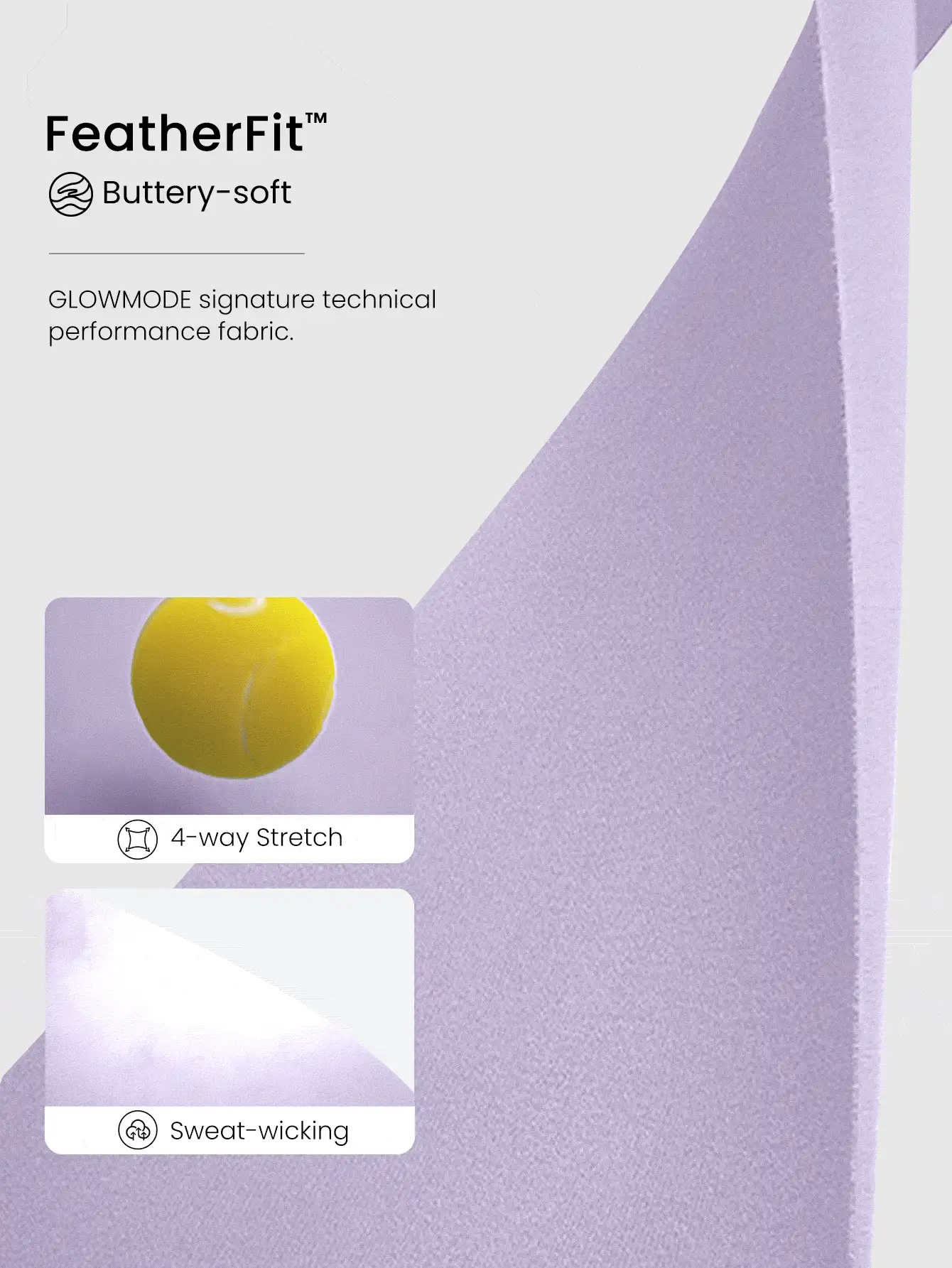 GLOWMODE FeatherFit™ Stash Loop Soft Stretchy Sweat-Wicking Zipper Pocket Oversized Reflective Logo Hair Scrunchie Gym Workout Training Yoga Studio Daily Active Wear - Purple - View 5