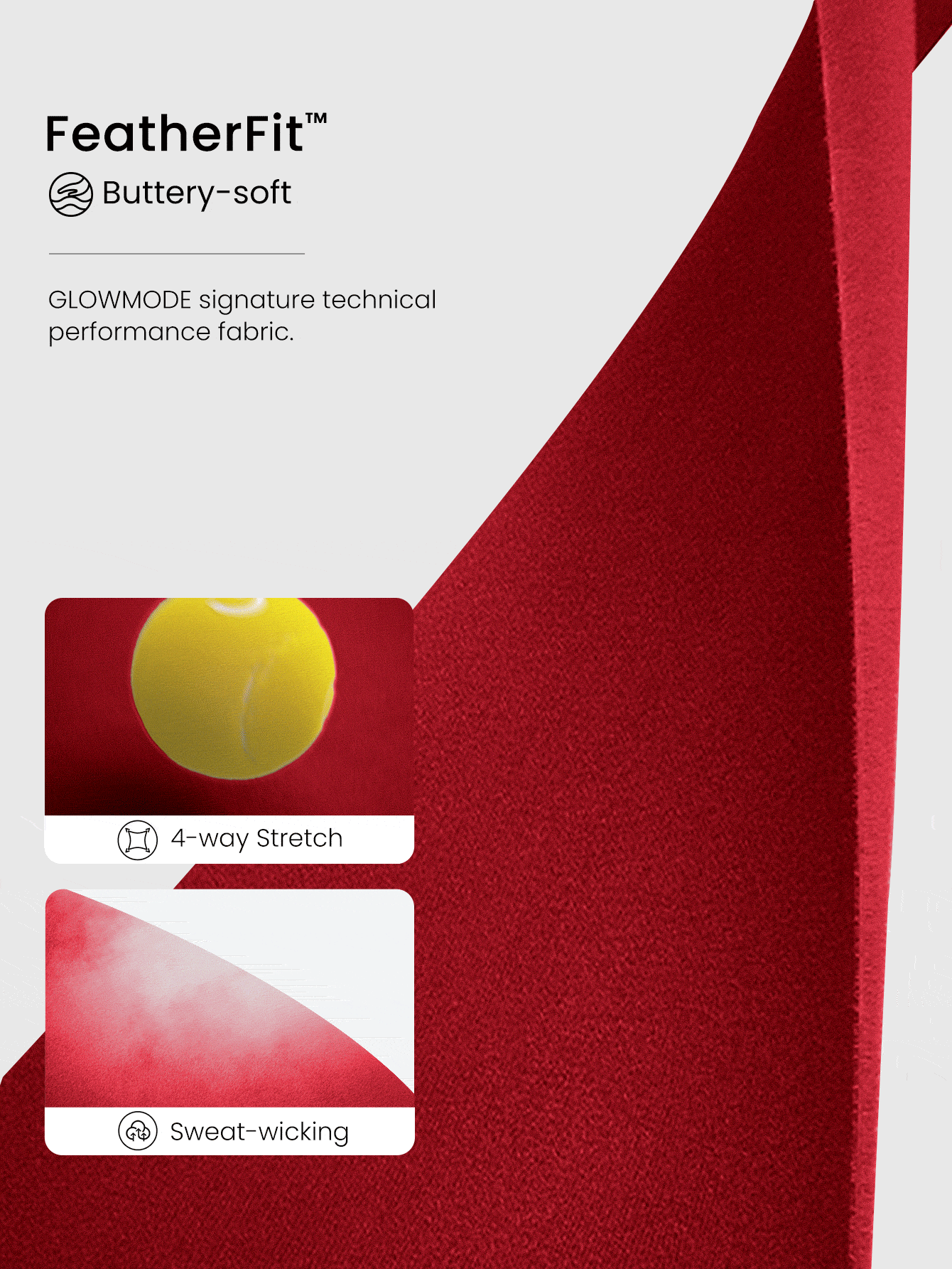 GLOWMODE 8" FeatherFit™ Crossover Biker Shorts Cycling Running Gym Workout - Fiery Red - View 5