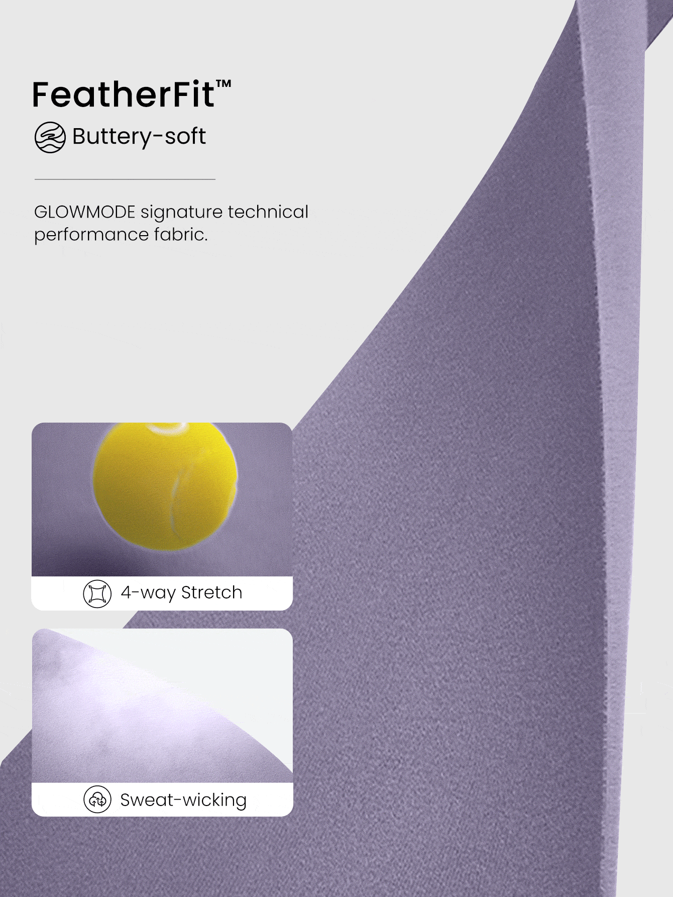 GLOWMODE FeatherFit™ 热身吸汗弹力防滑头带，适用于瑜伽、普拉提、健身房锻炼、日常运动。 - 古丁紫 - 查看 5