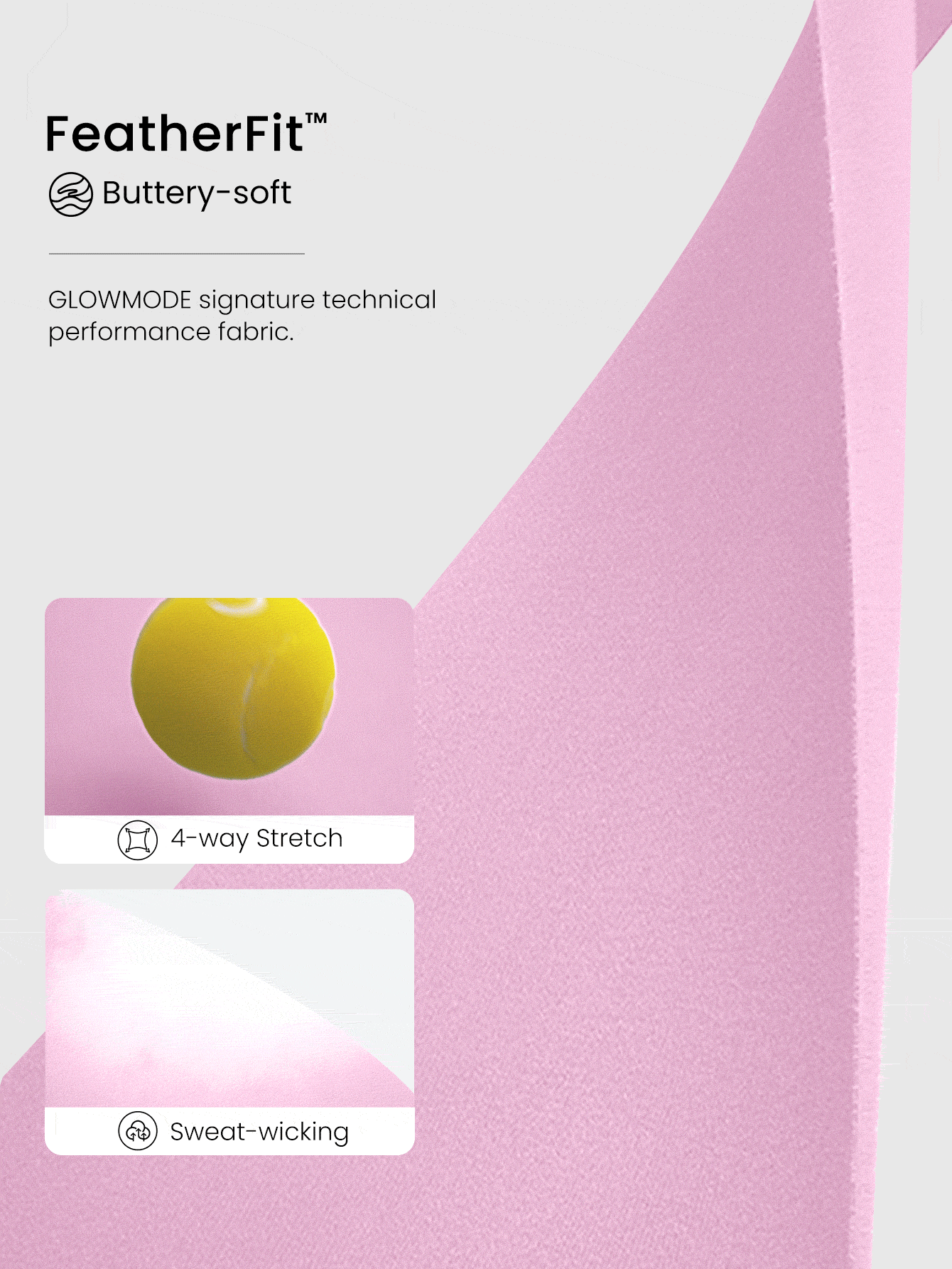 GLOWMODE 26" FeatherFit™ Insta-Cinch 2.0 Tummy Control Leggings With Side Pockets Anti-See-Through Shorts Low Impact Yoga Daily Fall Winter - Tropical Pink - View 7