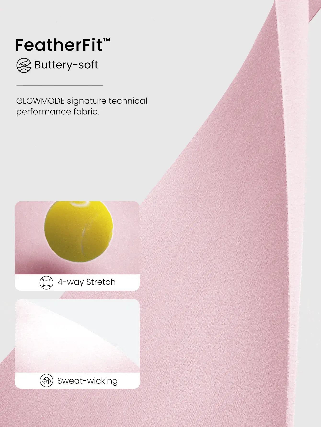 GLOWMODE Valentine's Day FeatherFit™ Heartline Buttery-Soft Sweat-Wicking Stretchy Thumbhole Design Gathered Bust Removable Cups Cropped Long-Sleeve Low Impact Yoga Studio Gym Daily Active Wear - Pink - View 5